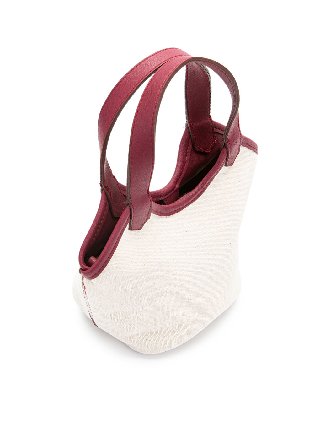 Keten Deri Detaylı Kadın Çapraz Kova Çanta Ryan Bordo-2