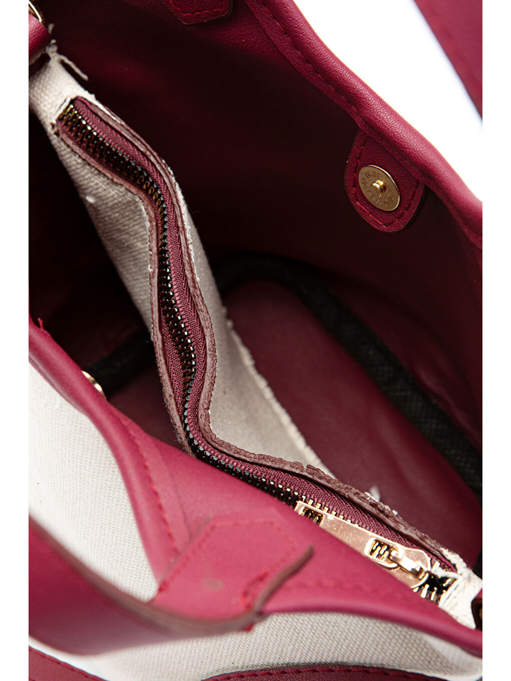 Keten Deri Detaylı Kadın Çapraz Kova Çanta Ryan Bordo-4