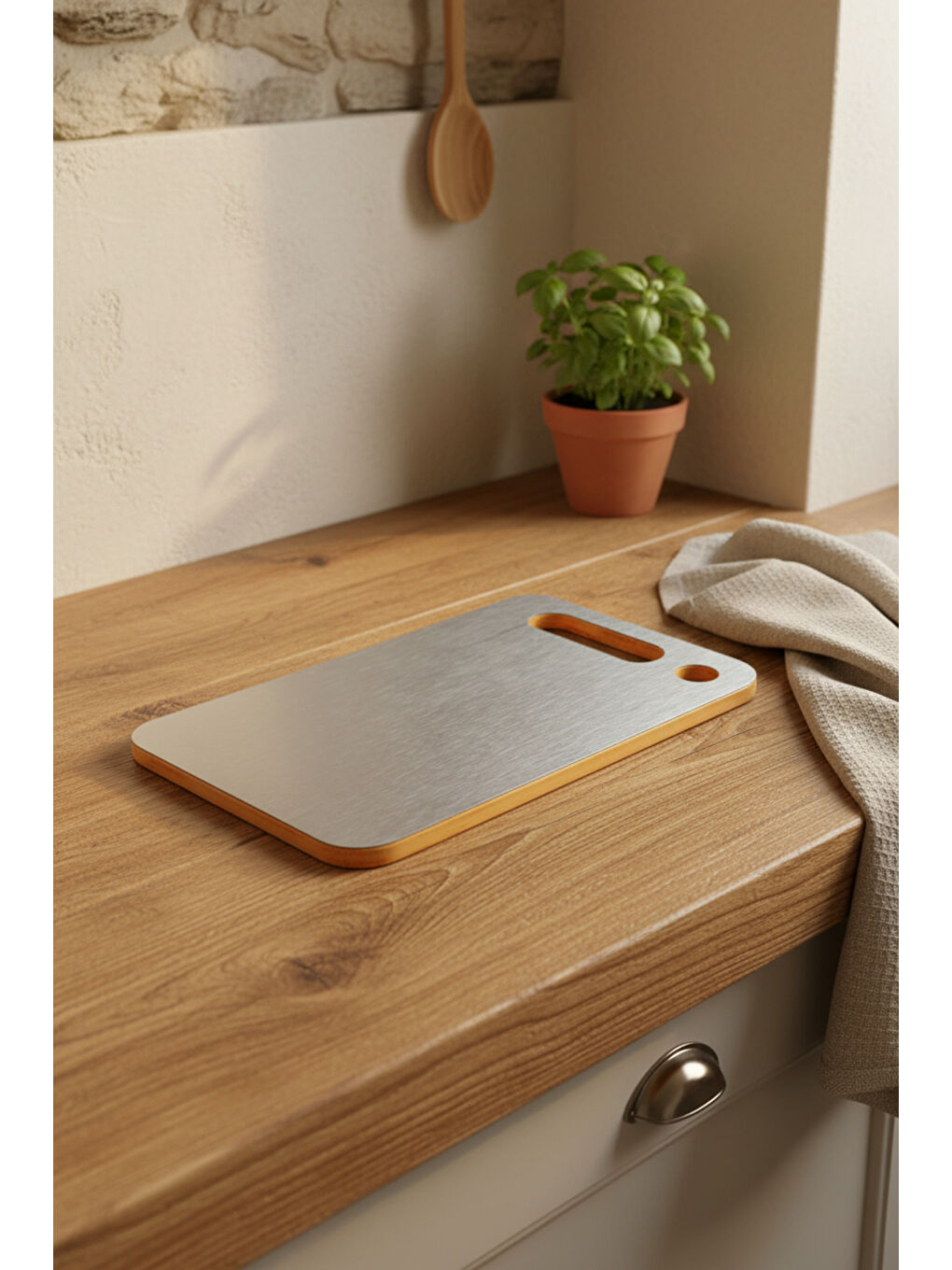 Kahverengi Stalura Çift Taraflı Kesme Tahtası Küçük