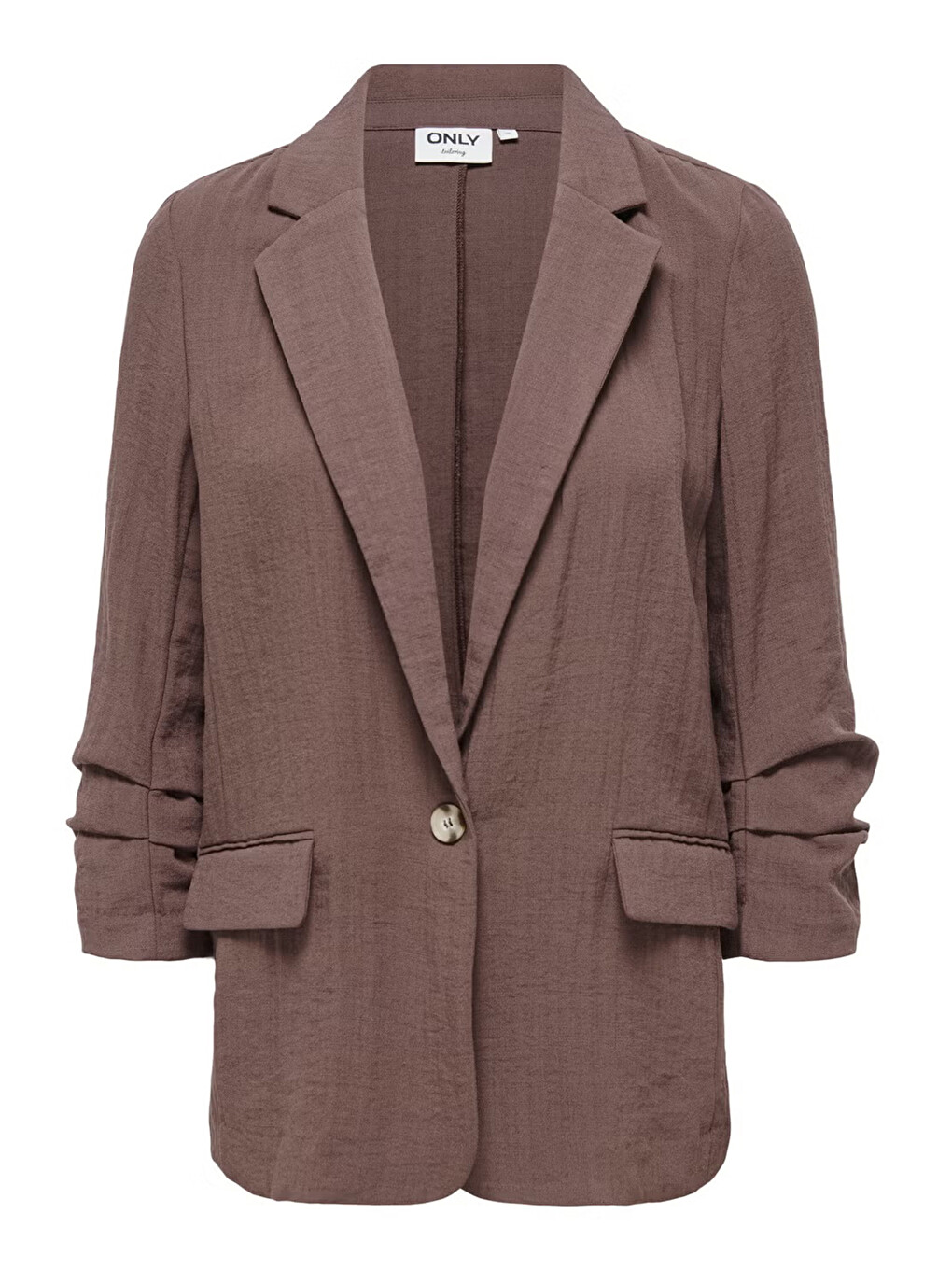 Kahverengi Onlita Regular Fit Kruvaze Yaka Blazer Ceket 15370275-3