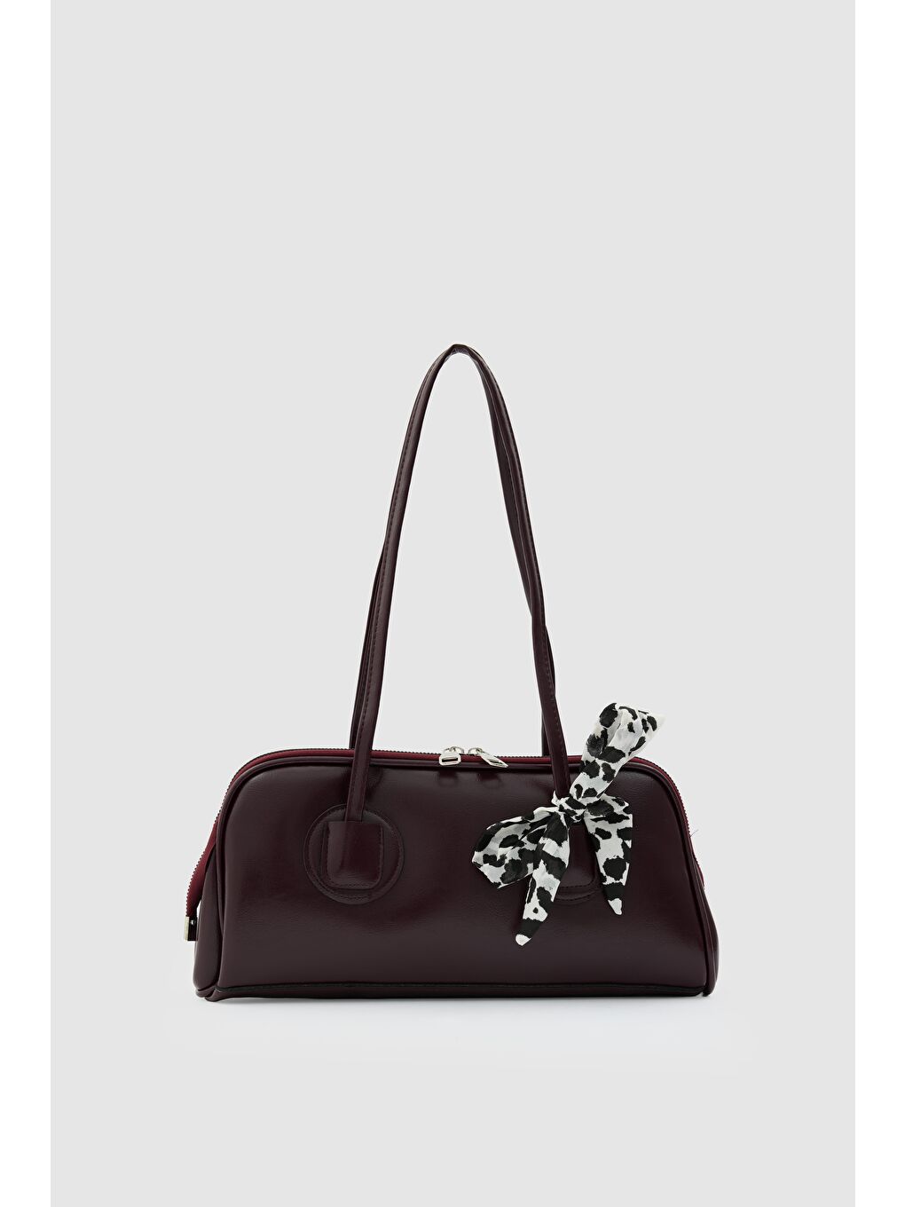 Vita Fular Detaylı Baget Çanta  Bordo-1