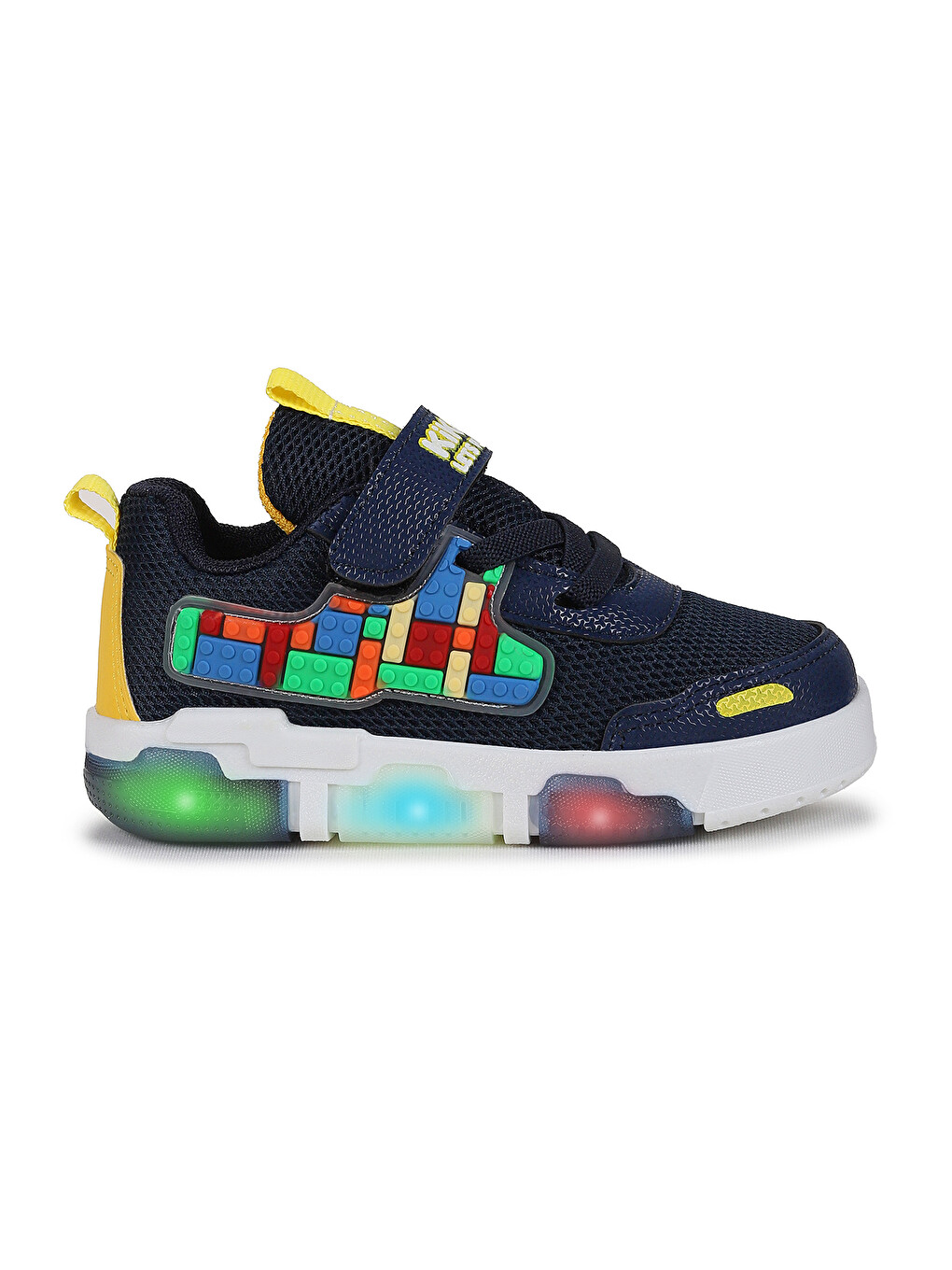 Lacivert Scarpe Cırtlı Işıklı Erkek Bebek / Çocuk Spor Ayakkabı-3