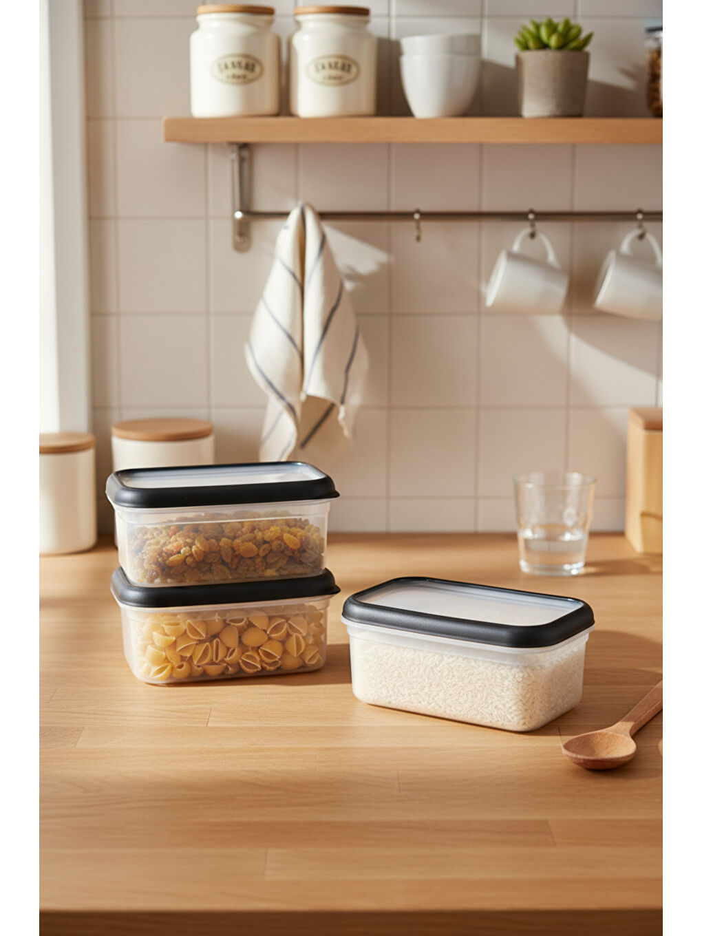 Hide Plus 3'lü Saklama Kabı 1000 ml Siyah