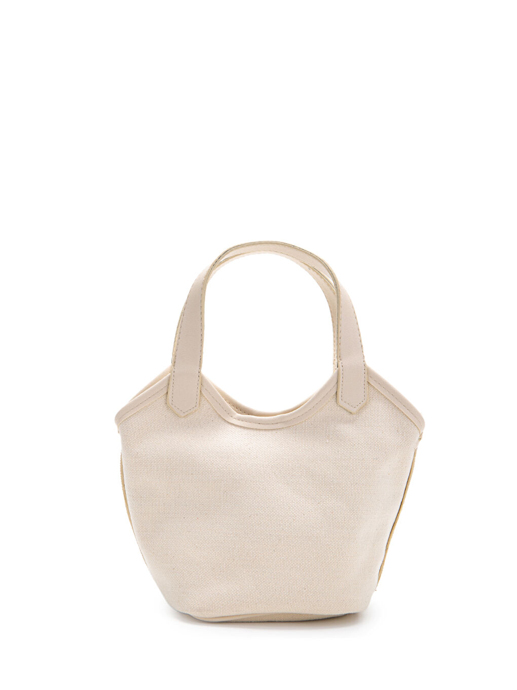 Keten Deri Detaylı Kadın Çapraz Kova Çanta Ryan Bej