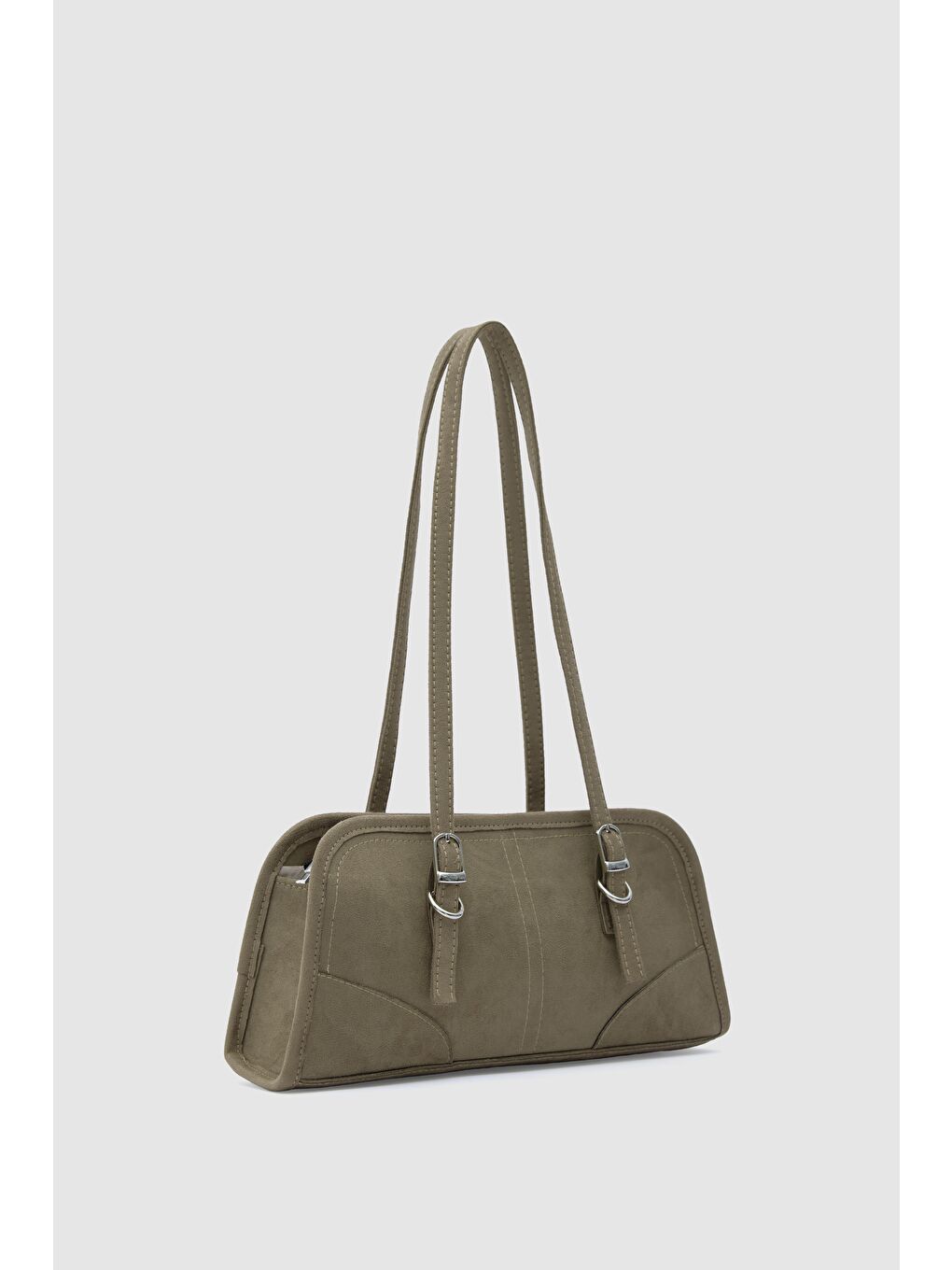 Bej Vanity Süet Baget Çanta Vizon-2