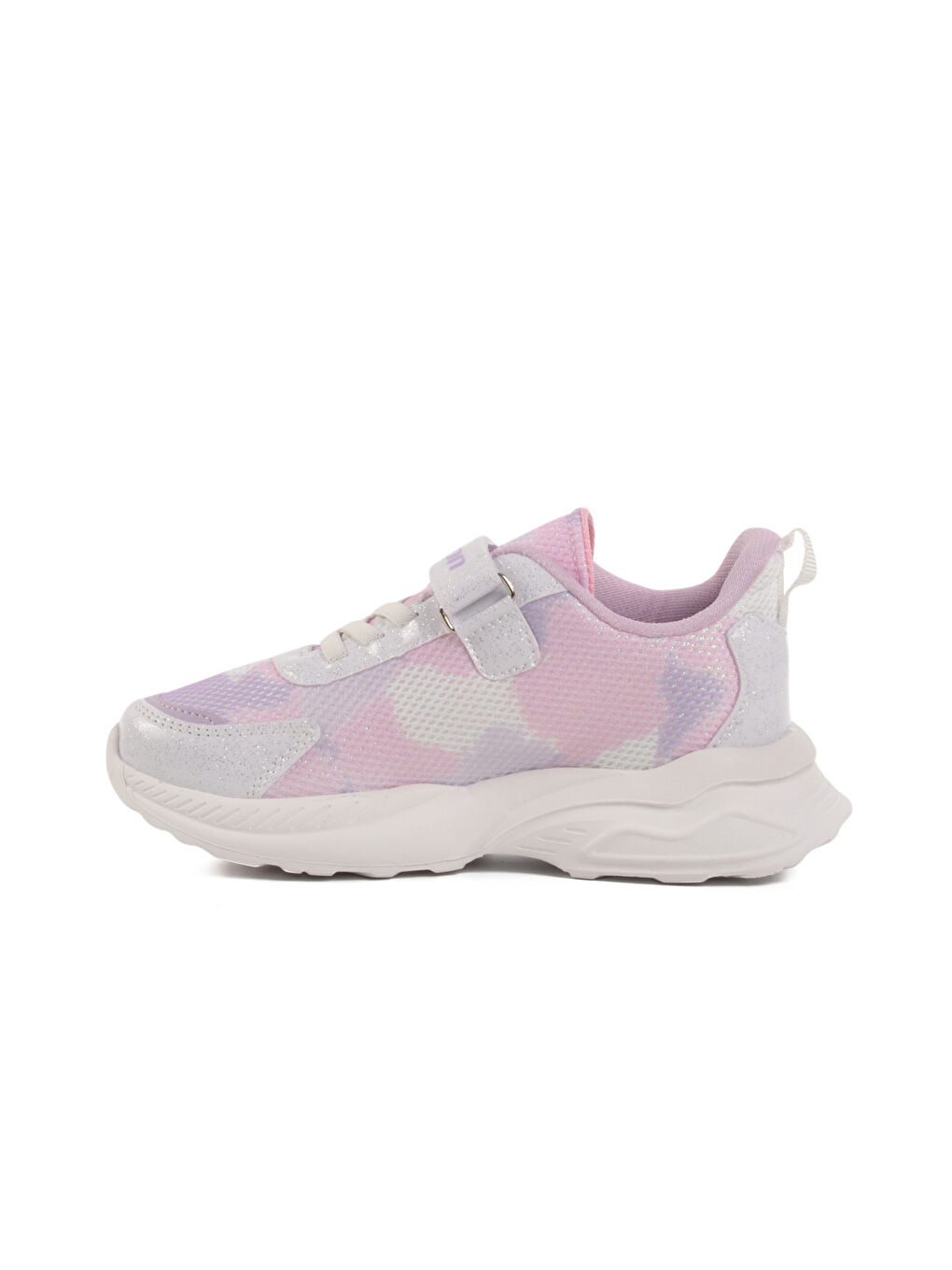 Beyaz Lila Cırtlı Fileli Kız Çocuk Spor Ayakkabı Ruffon F-1