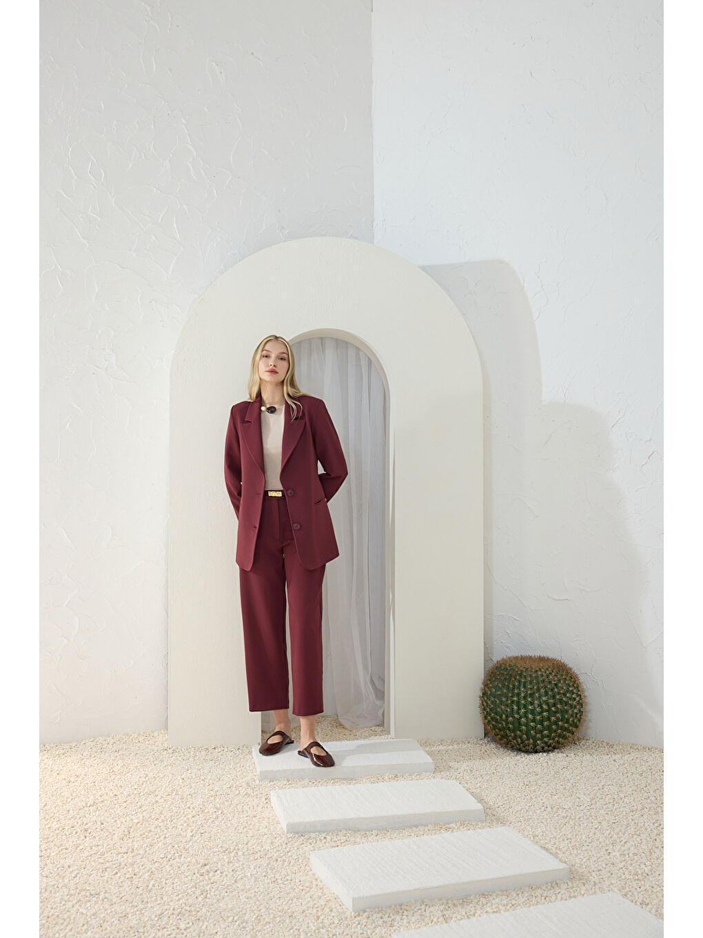 Bordo Klasik Pantolon