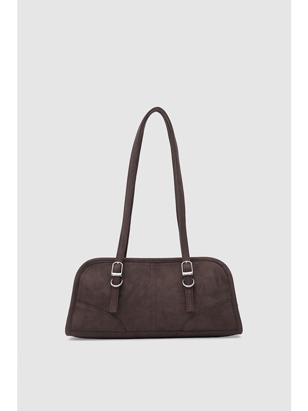 Kahverengi Vanity Süet Baget Çanta Kahve-1