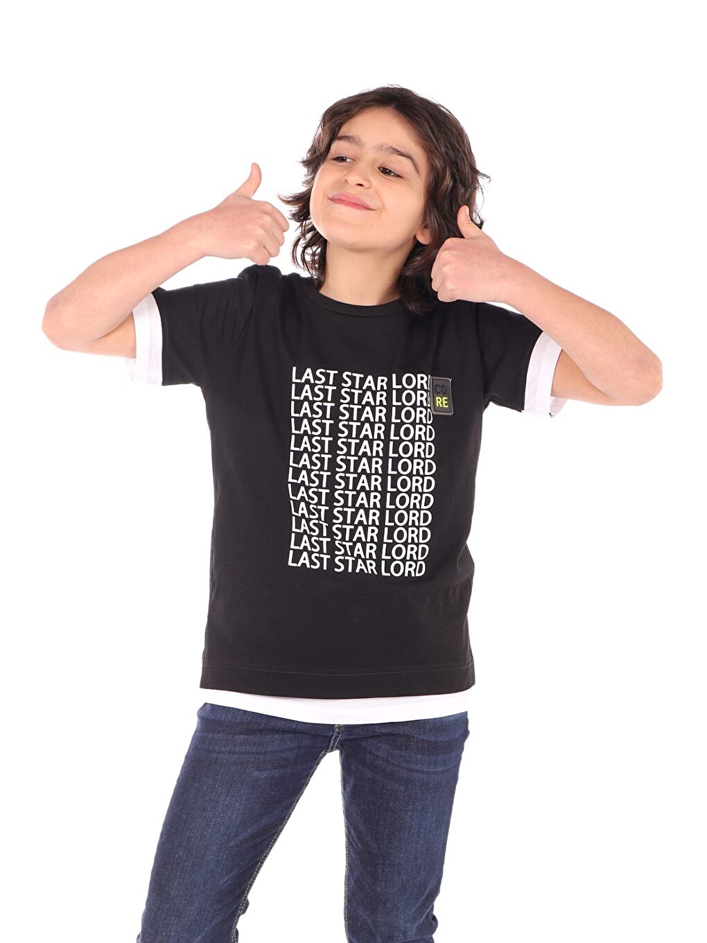 Siyah Erkek Çocuk Baskılı Tişört