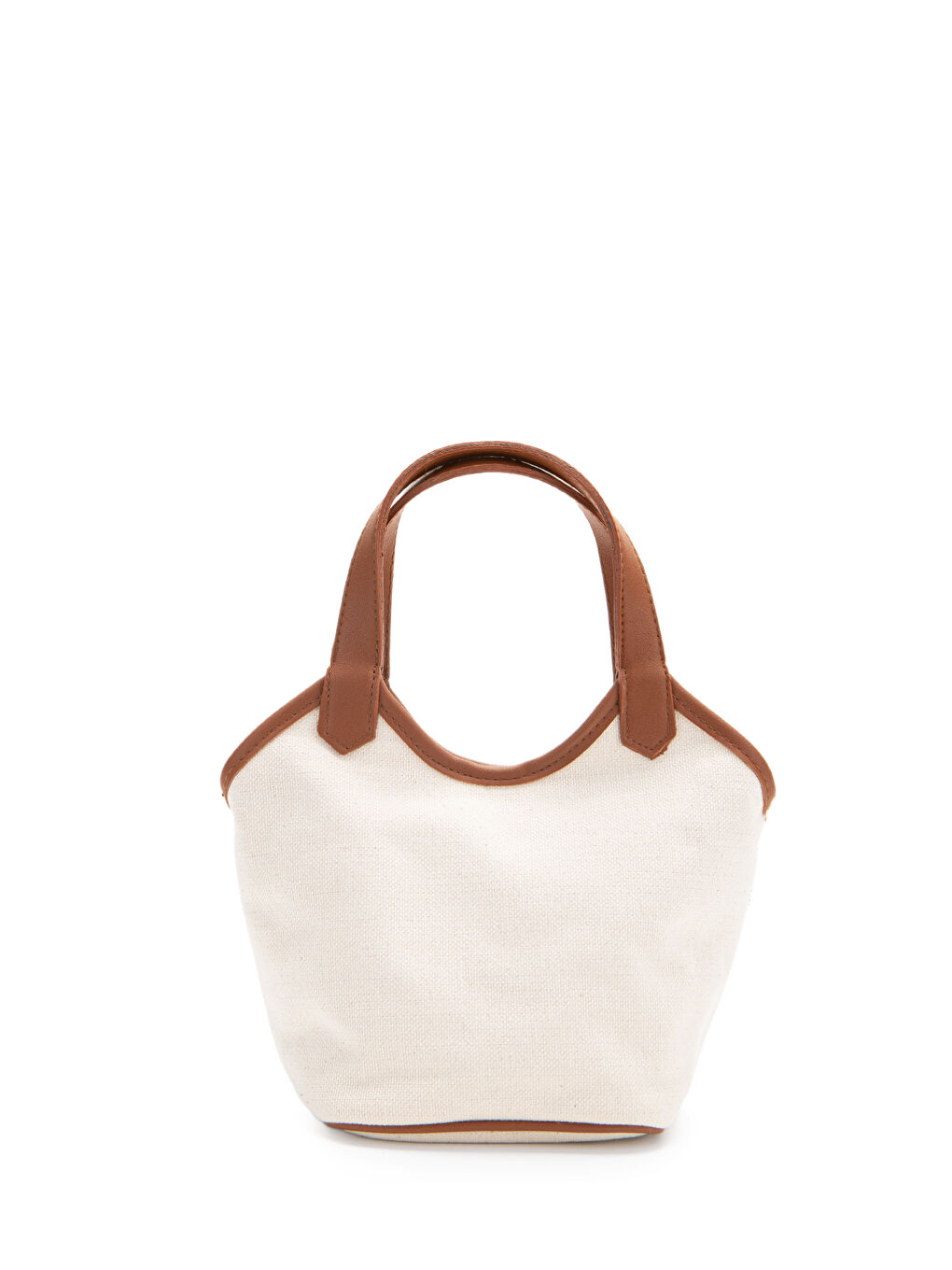 Kahverengi Keten Deri Detaylı Kadın Çapraz Kova Çanta Ryan Taba