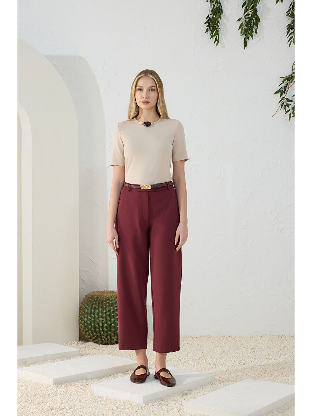 Bordo Klasik Pantolon-1