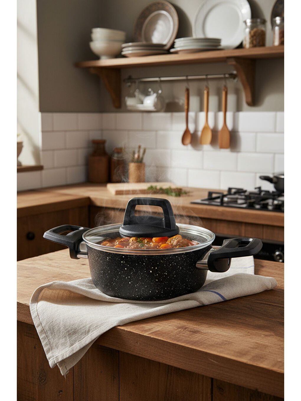 Sakura 4 Parça Tencere Seti Siyah-1