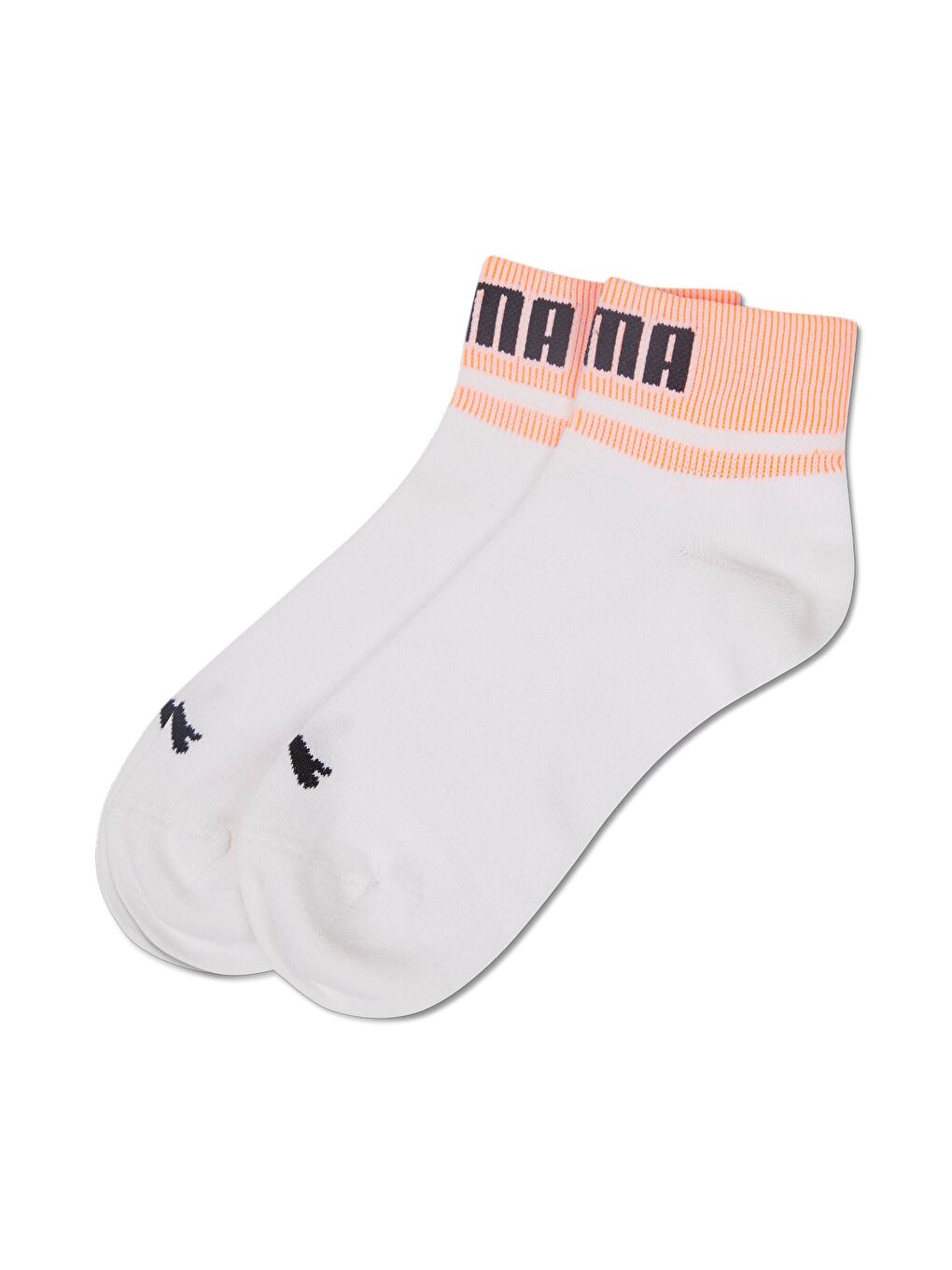 Beyaz UNISEX Logolu Kısa 2'li Patik Çorap
