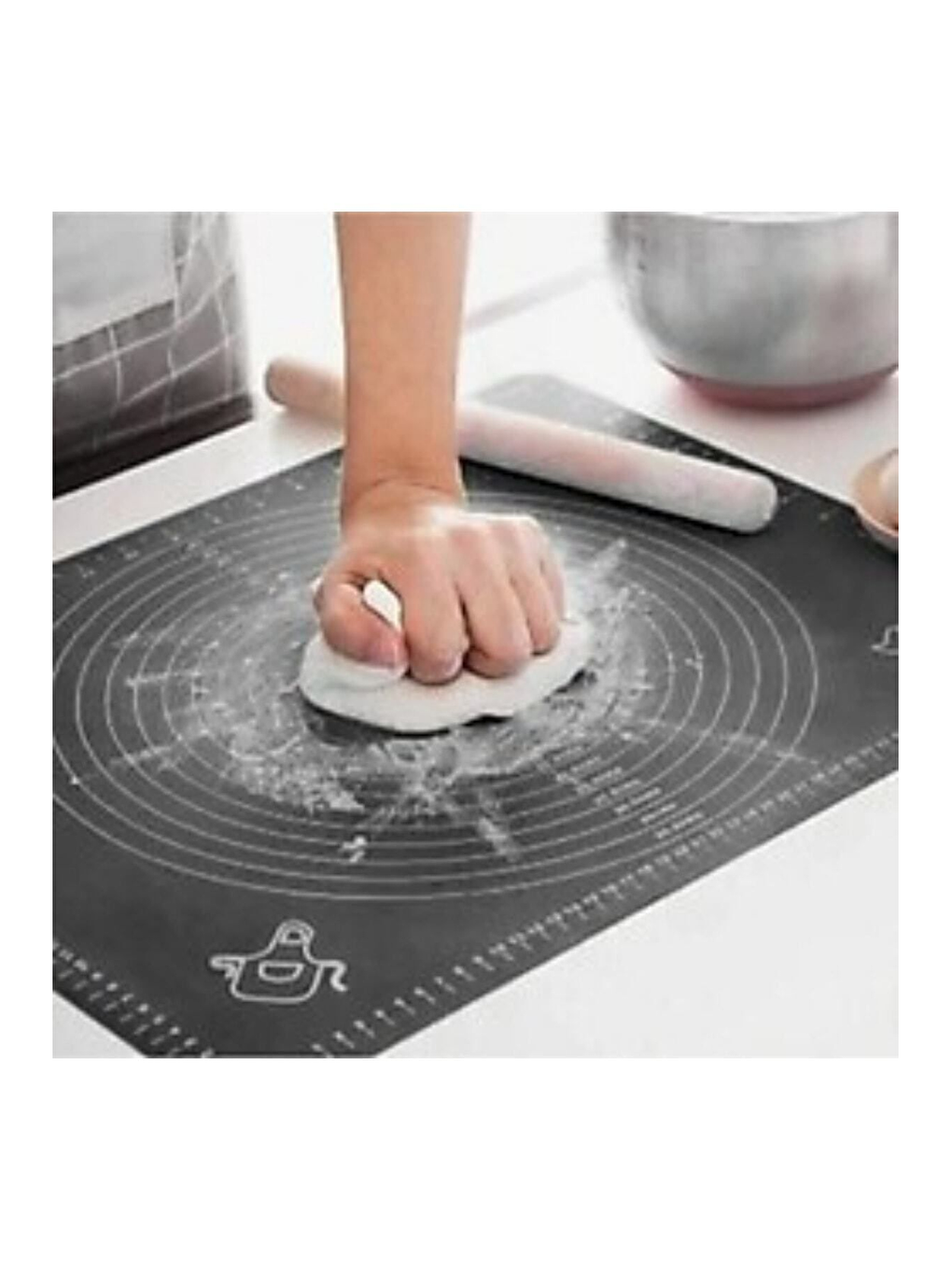 Antrasit Gri Silikon Ölçülü Çok Amaçlı Hamur Açma Matı 45 Cm X 65 Cm-1