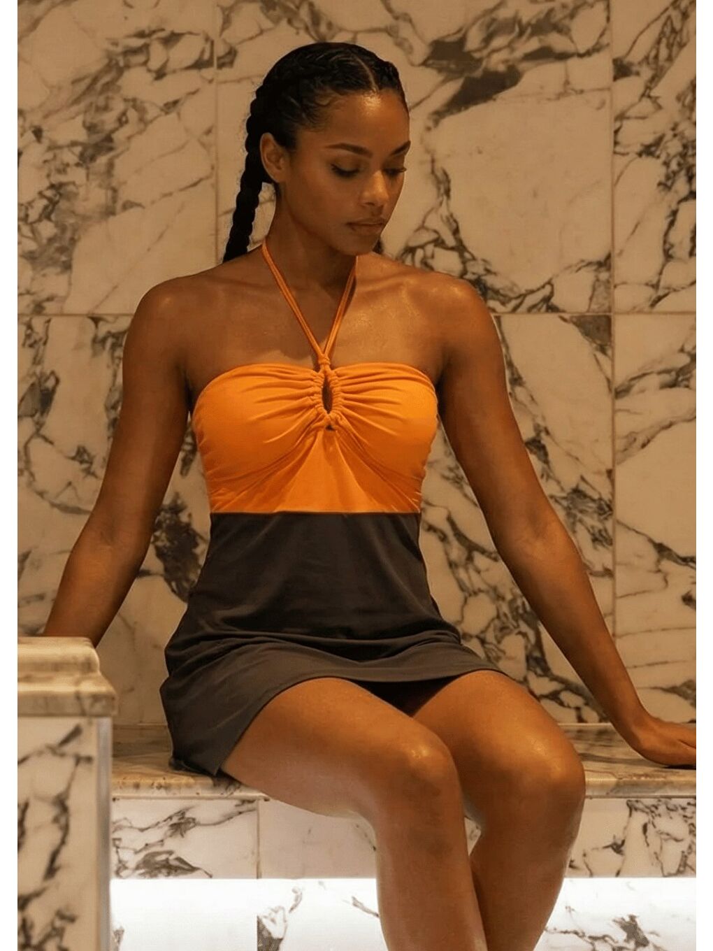 Karışık Straplez Mayo-Turuncu Boncuk-1