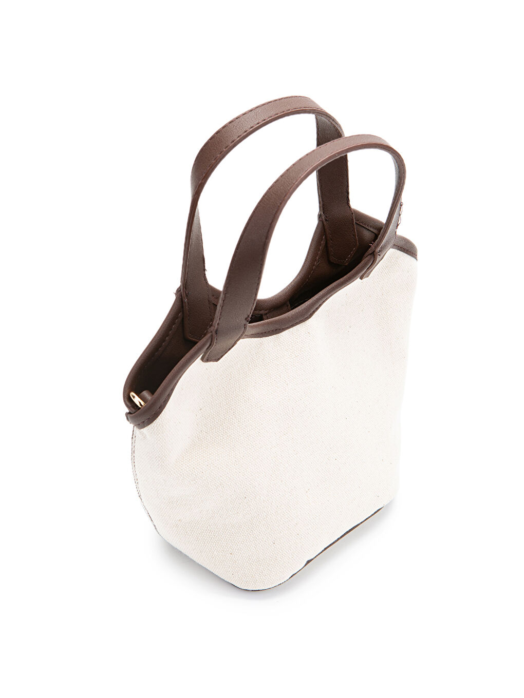 Keten Deri Detaylı Kadın Çapraz Kova Çanta Ryan Kahverengi-2