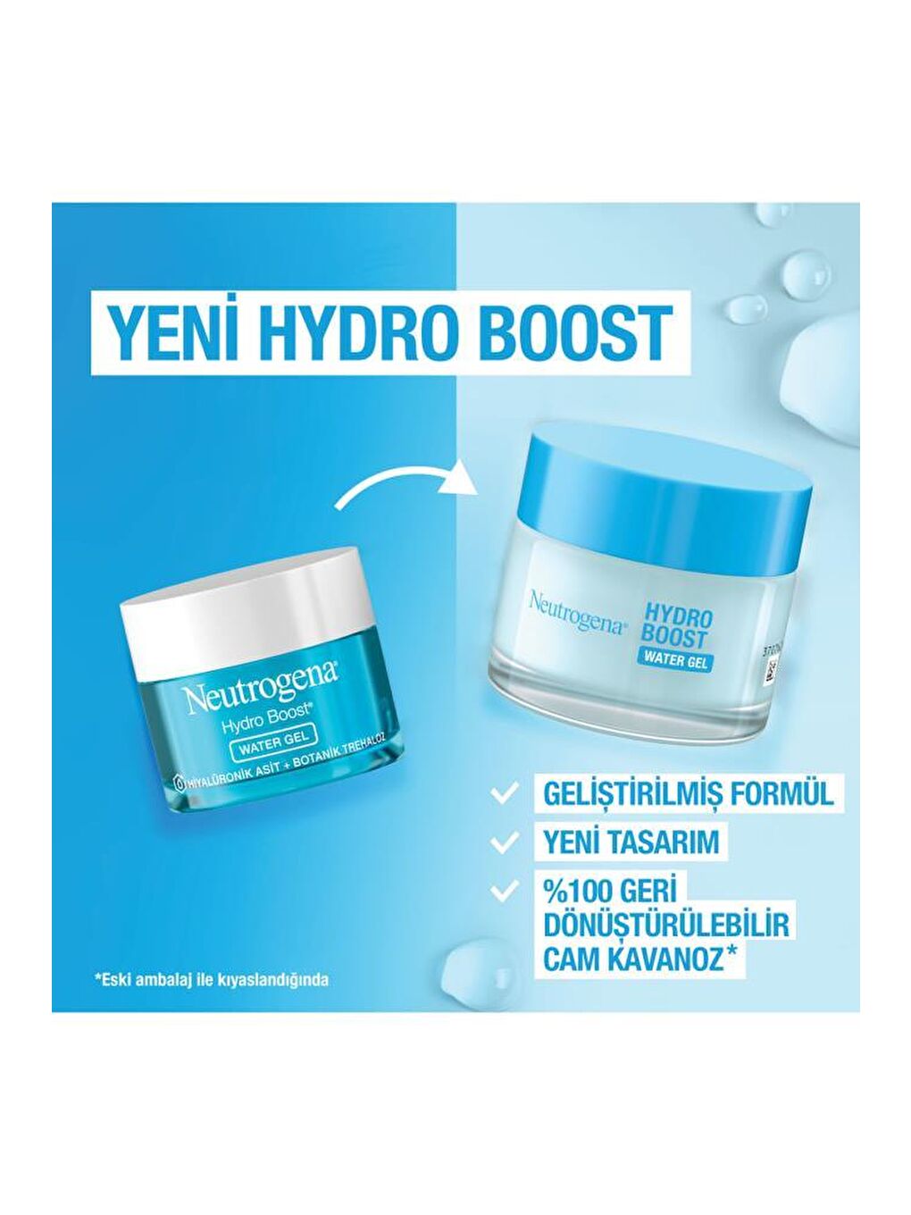 Neutrogena Renksiz Hydro Boost Water Gel Normal Ciltler İçin Nemlendirici 50 Ml x2