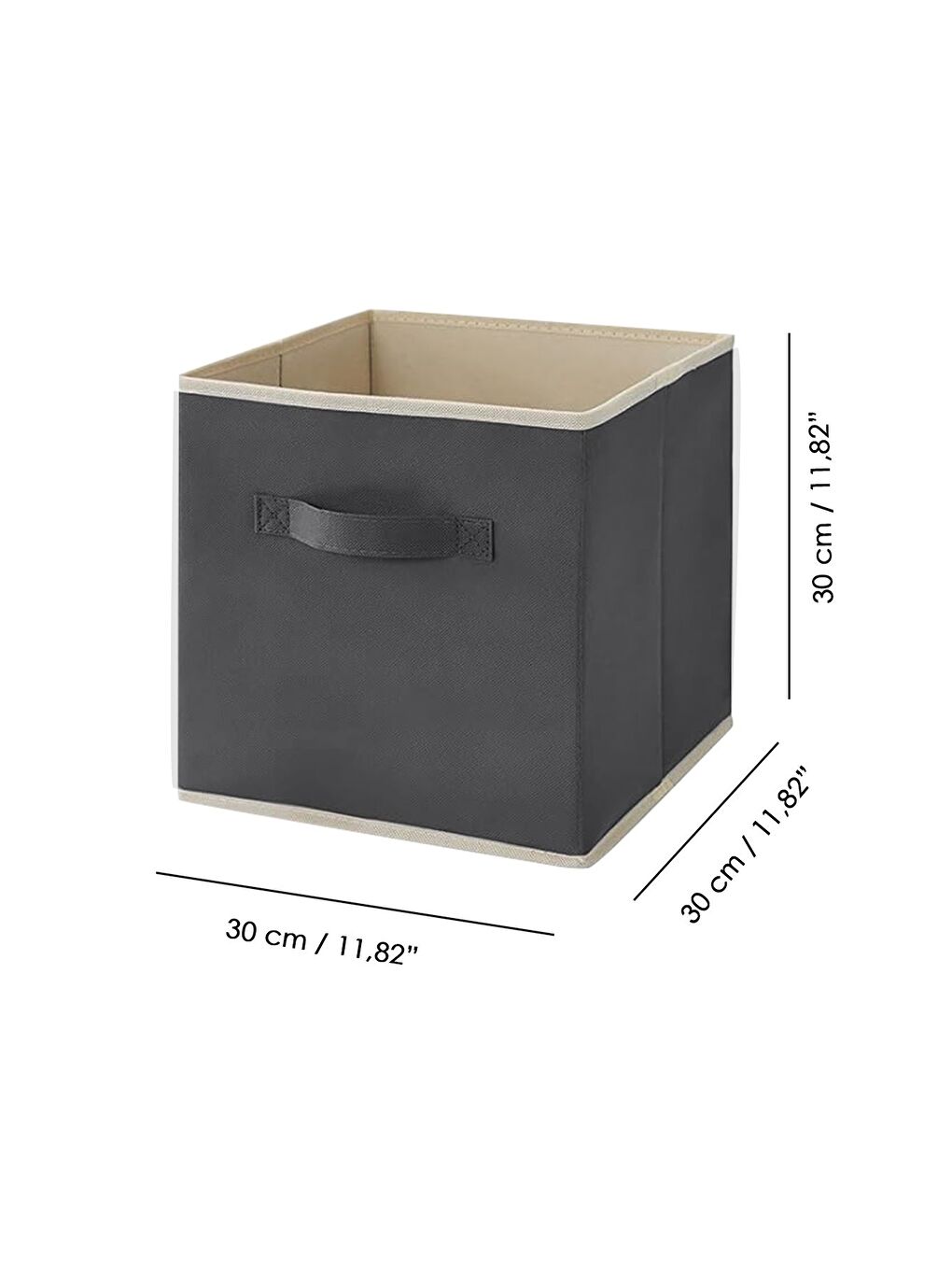 Gri Dolap içi Düzenleyici   Çamaşır Oyuncak Saklama Kutusu Sepet Organizer 33x30x30 1 Adet-6