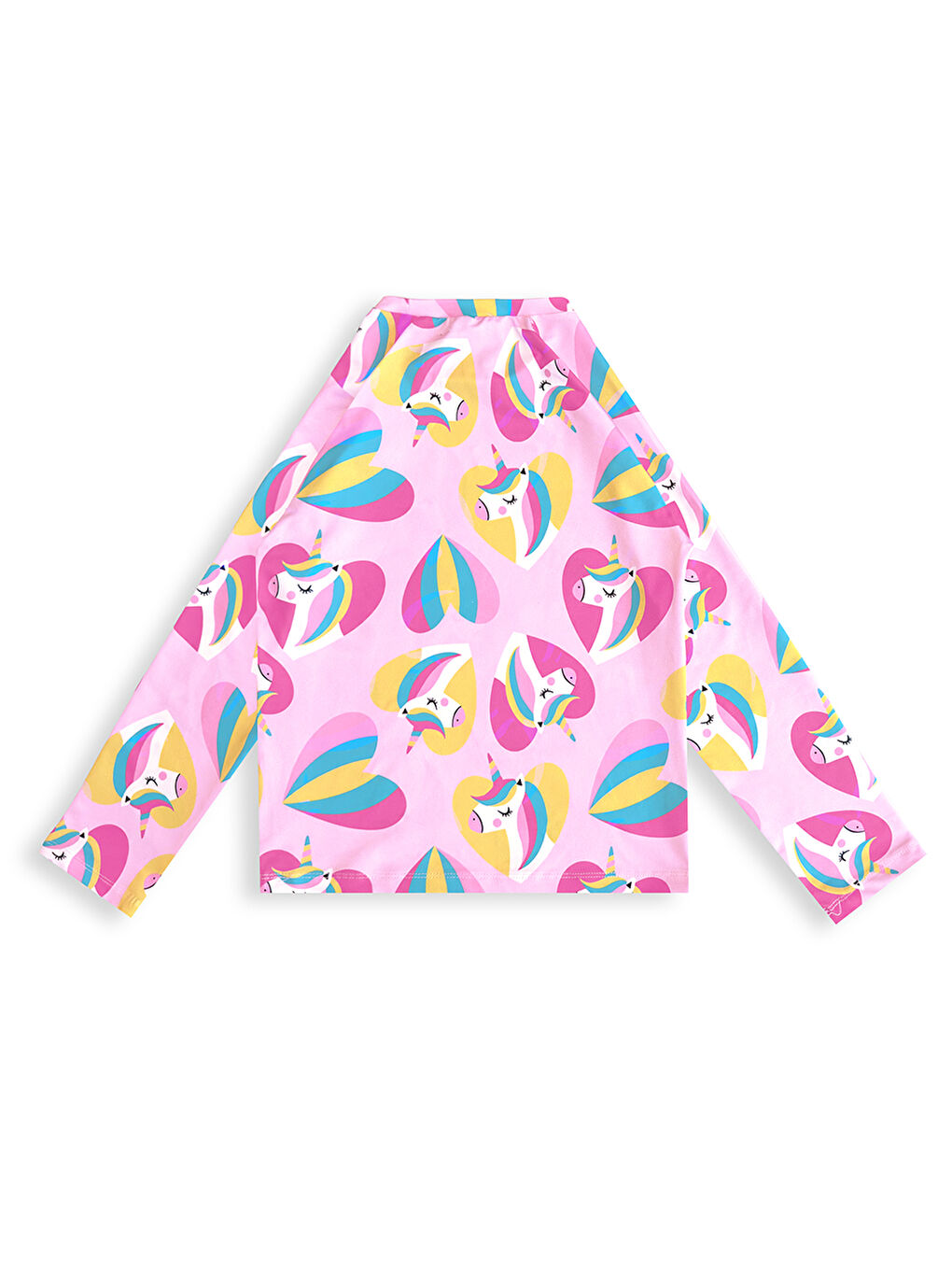 Pembe UV Korumalı Kız Çocuk Mayo T-shirt-1