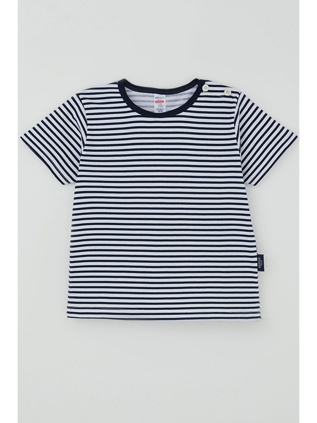 Erkek Çocuk Tişört Patlı Çizgili Beyaz (1-3 Yaş)
