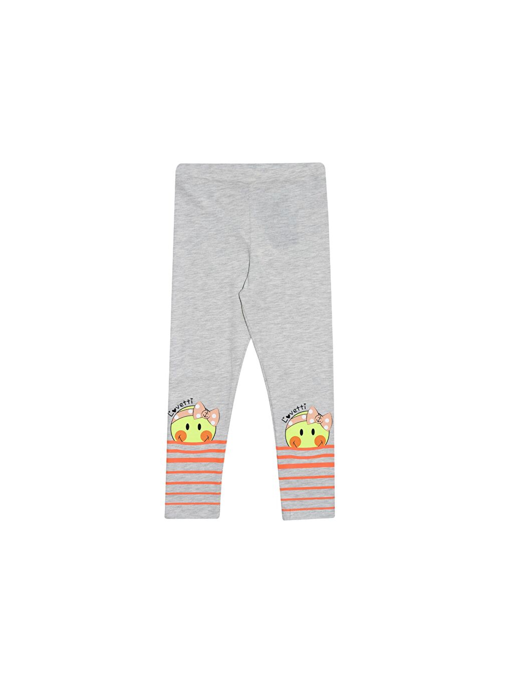 Gri 1 Kız Çocuk Marin Smile Baskılı Tayt