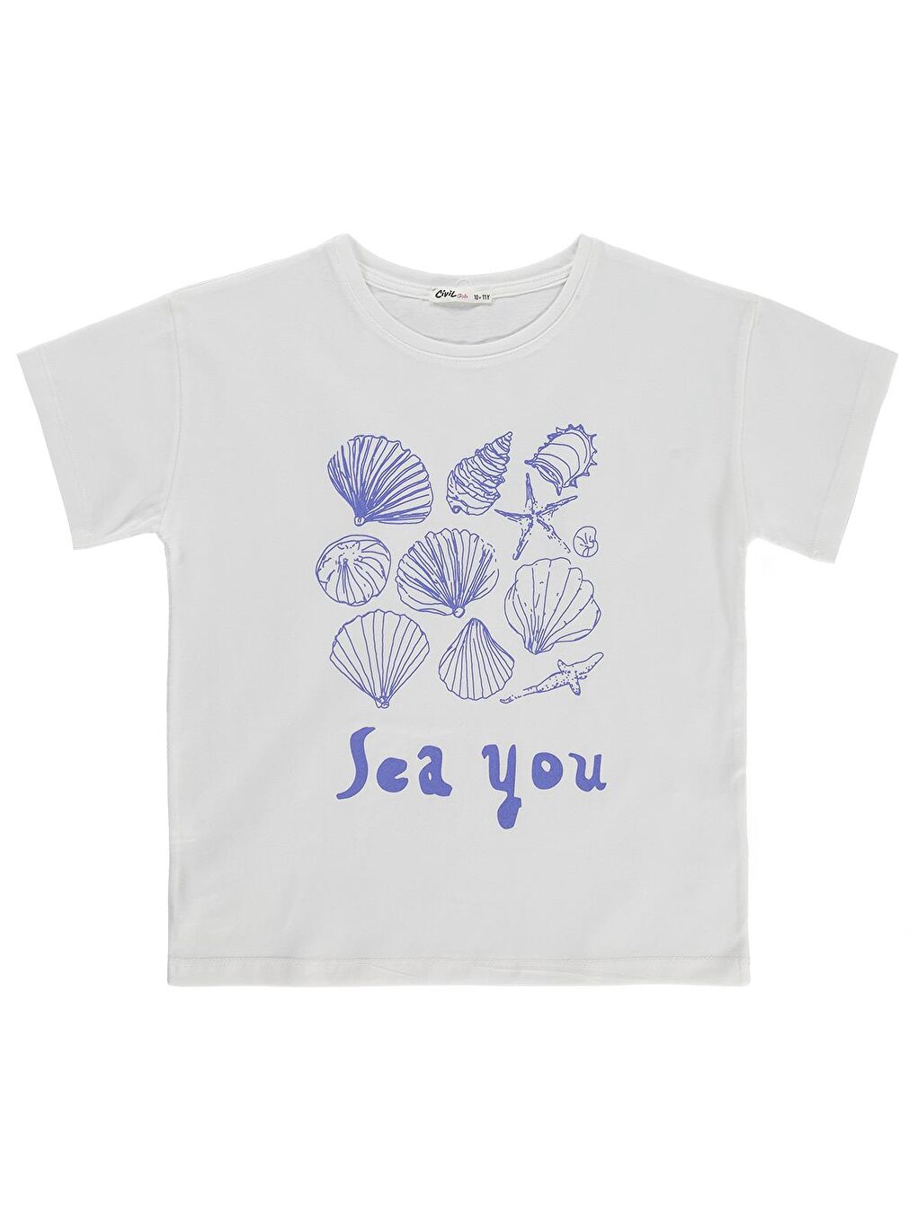 Girls See You Baskılı 10-13 Yaş Tişört - Kırık Beyaz