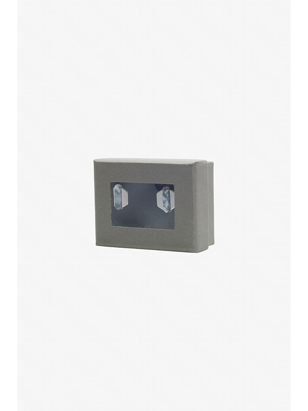 Gri Erkek Gümüş %100 Metal Kol Düğmesi-2