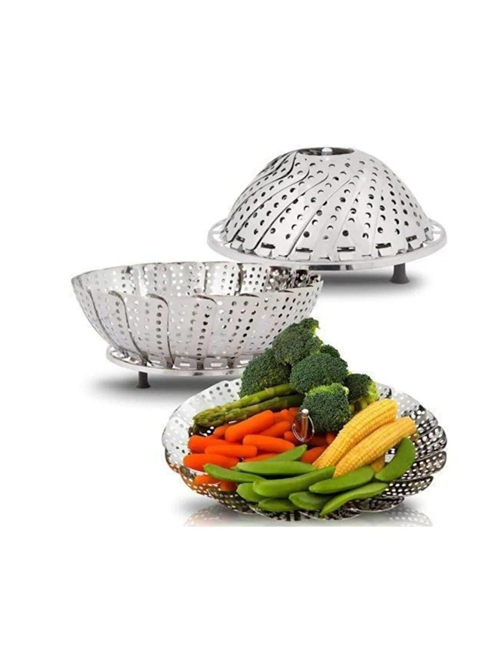 Renksiz Katlanabilir Buharda Sebze Pişirme Haşlama Aparatı Orta Boy Ve Cam Rende Elma Rendesi Bebek Rendesi-6