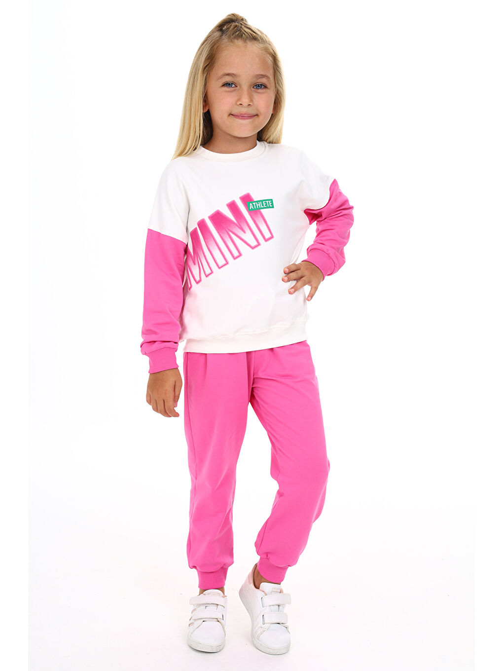 Mor Kız Çocuk Baskılı Eşofman Takım