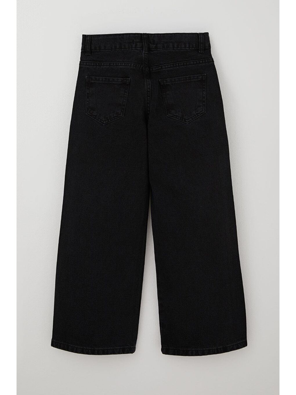 Kız Çocuk Jean Pantolon Taşlı Cepli Siyah (10-14 Yaş)-1