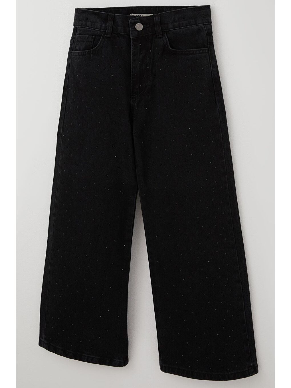 Kız Çocuk Jean Pantolon Taşlı Cepli Siyah (10-14 Yaş)-2