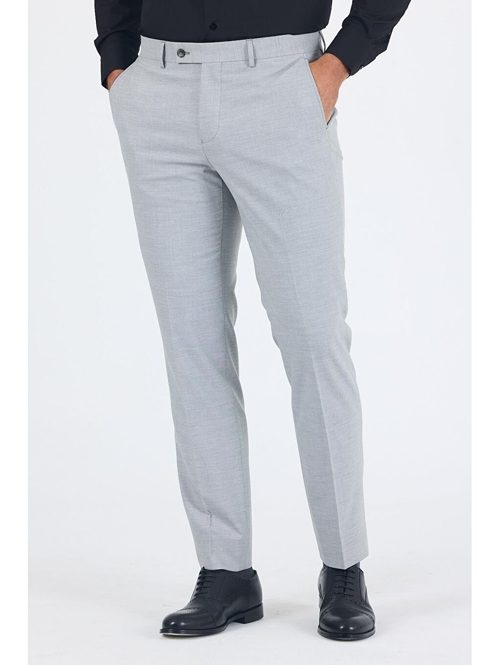 Gri Esnek Yandan Cepli Comfort Fit Classic Pantolon 1003250151-1