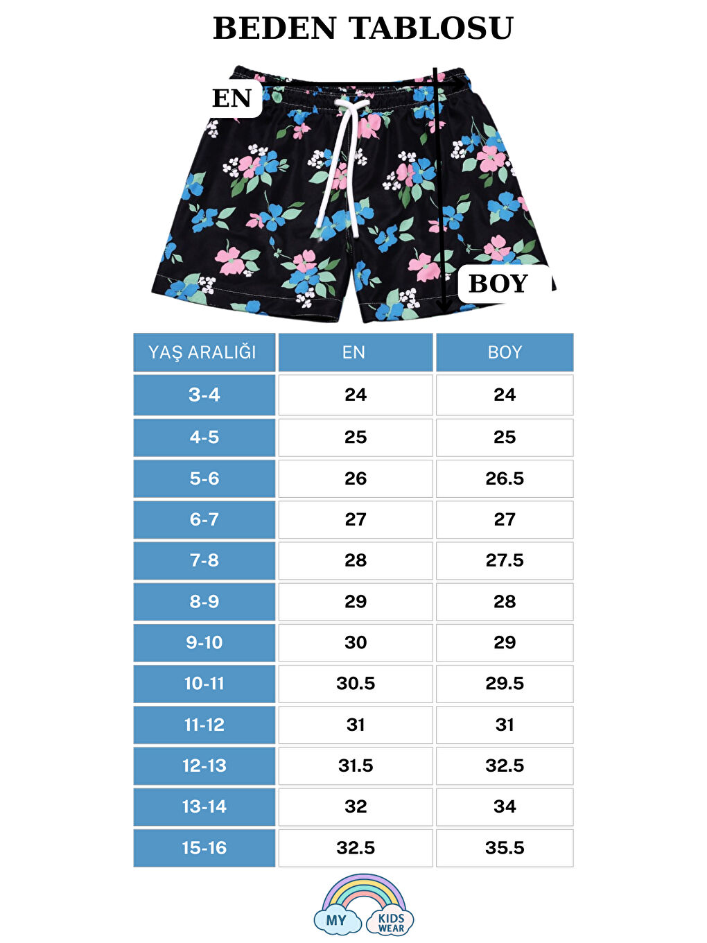 Karışık Erkek Çocuk Degrade Desenli Deniz Şortu 2’li Set 3-16 Yaş 12420-3