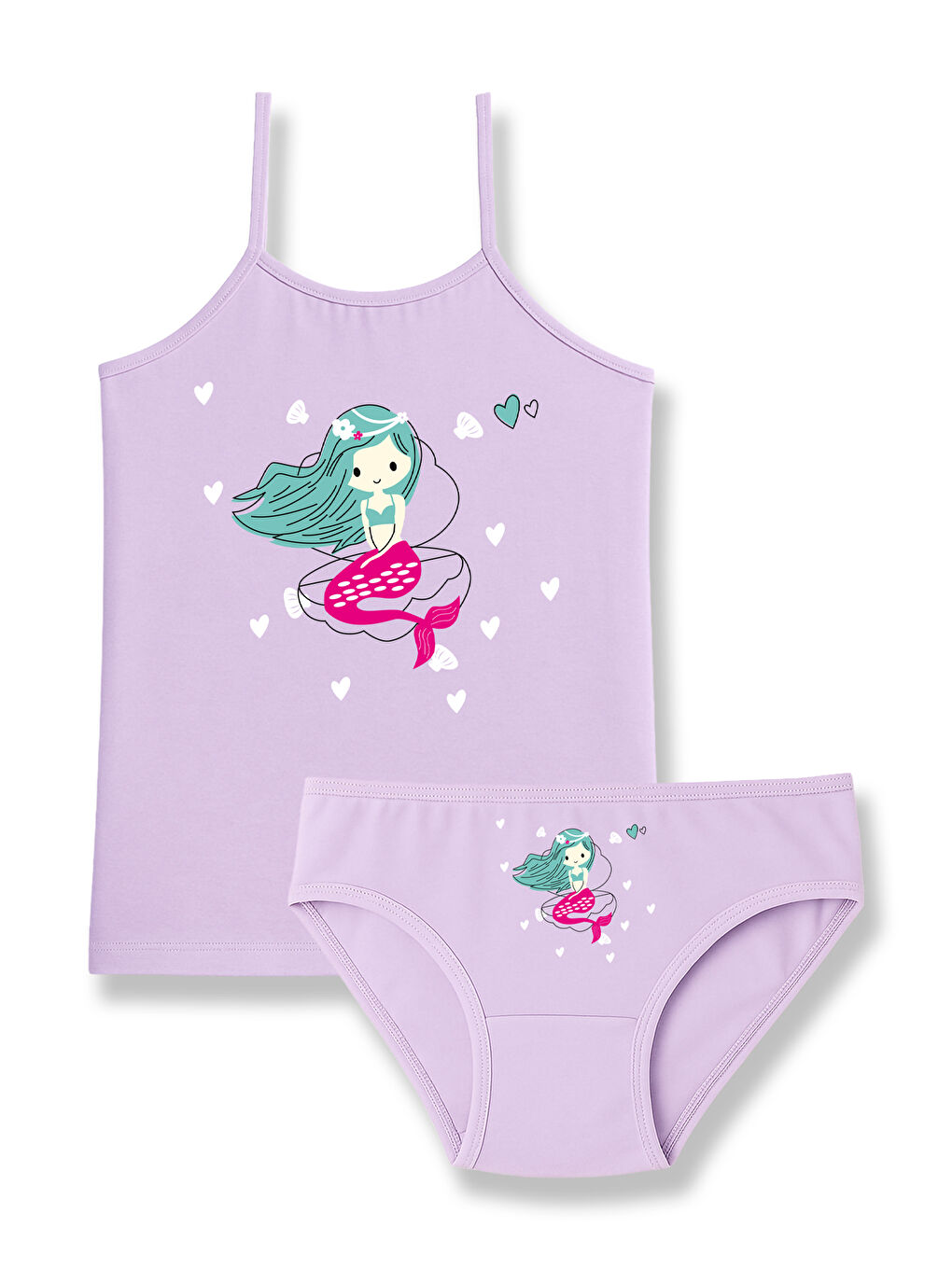 Karışık Kız Çocuk Pamuklu Baskılı Atlet ve Külot İç Çamaşır Takımı – 6’lı Paket-4