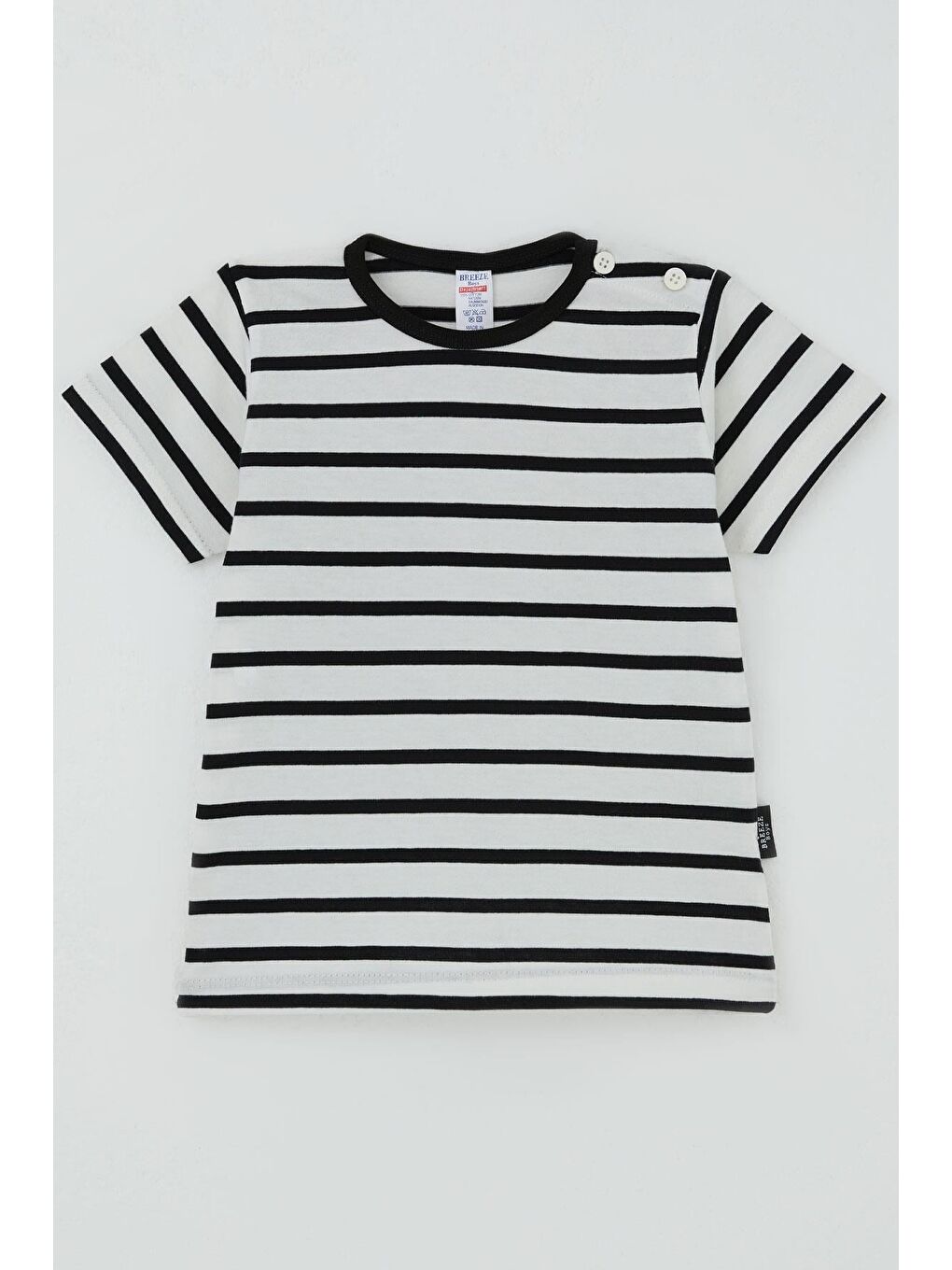 Erkek Çocuk Tişört Patlı Çizgili Beyaz (1-3 Yaş)-2
