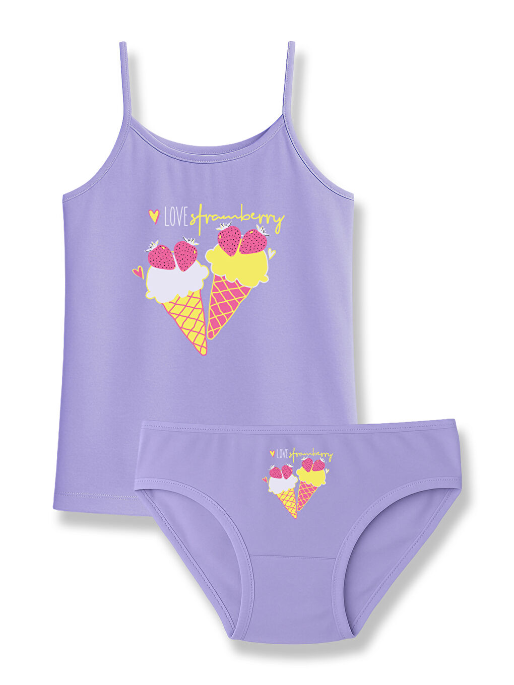 Karışık Kız Çocuk Pamuklu Baskılı Atlet ve Külot İç Çamaşır Takımı – 6’lı Paket-6