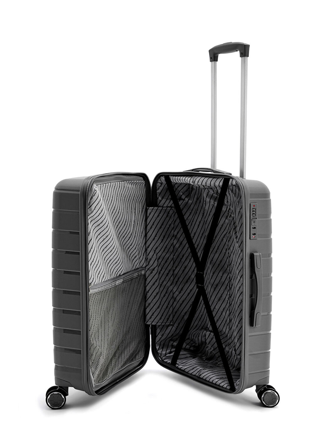 Antrasit İthal Pp Titan Orta Boy Valiz-5