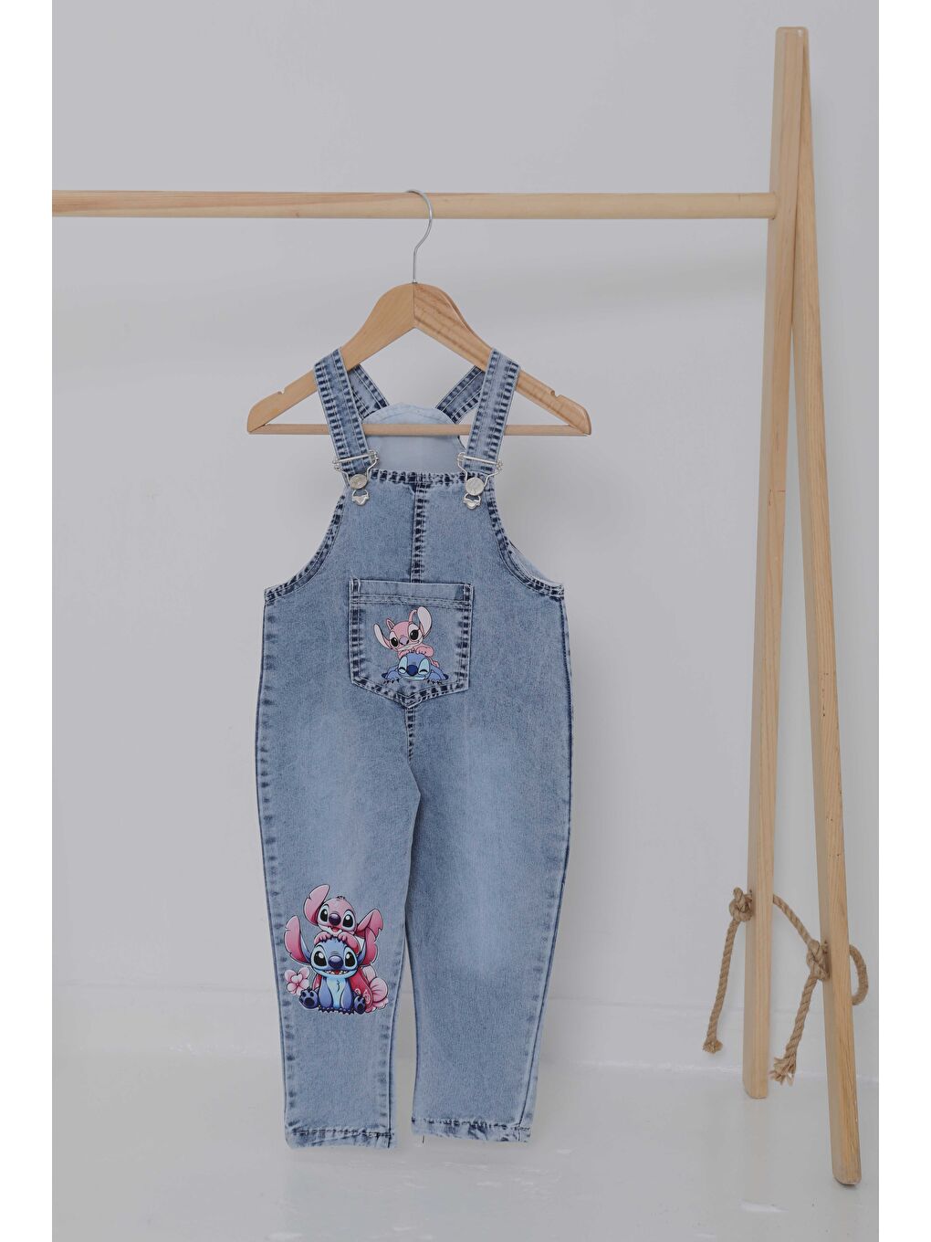 Kız Çocuk Acik Mavi Baskılı Jean Slopet   27066-1