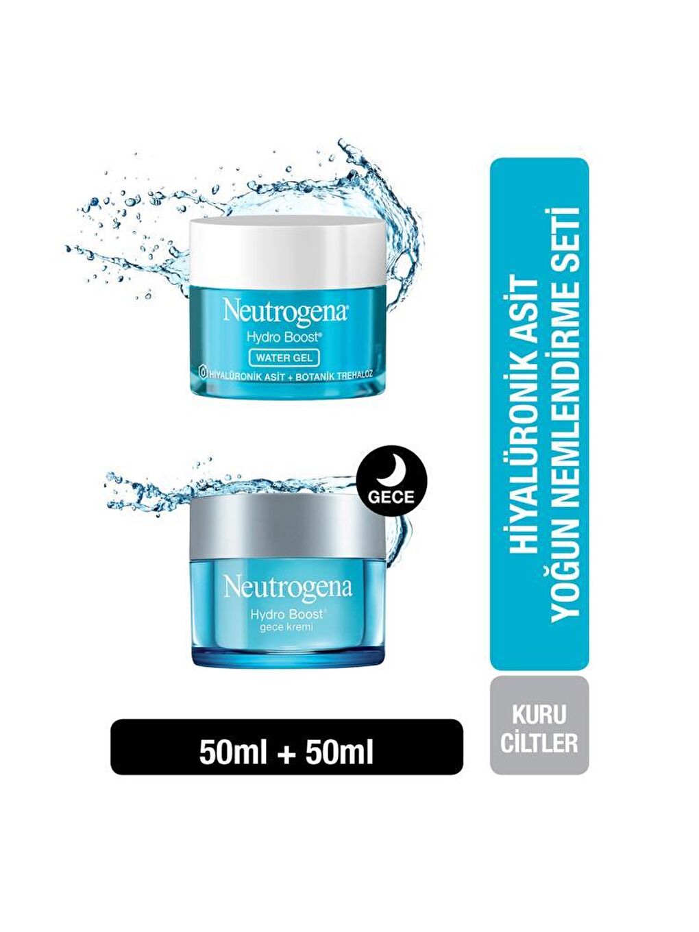 Neutrogena Renksiz Hydro Boost Water Gel 50 ml+Gece Kremi 50ml