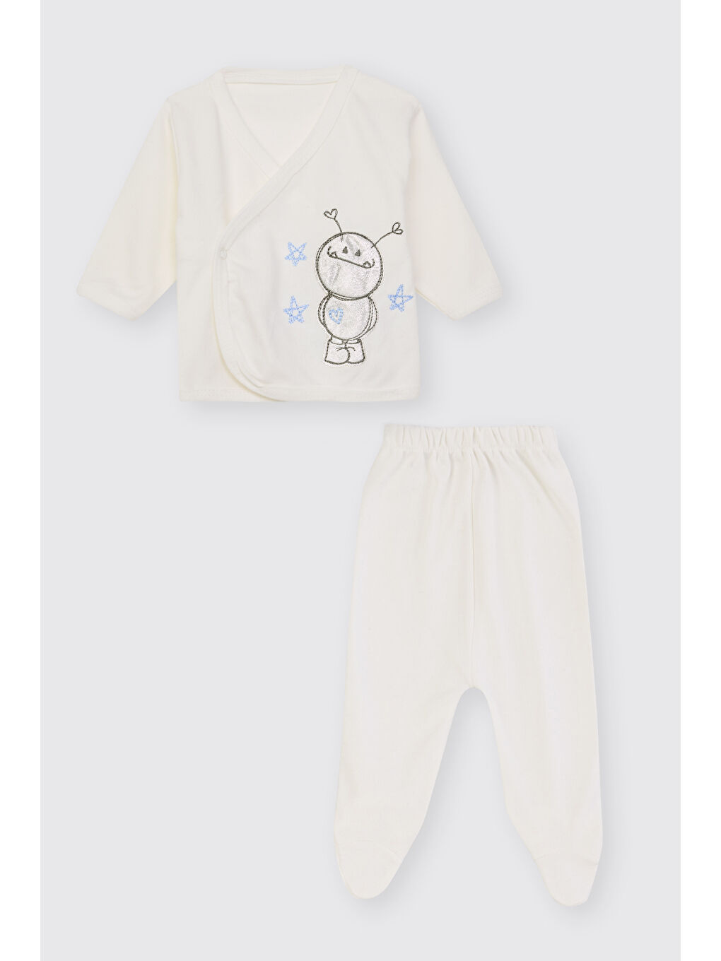 Yenidoğan Uzay Temalı Ekru 10'lu Hastane Çıkış Seti-1