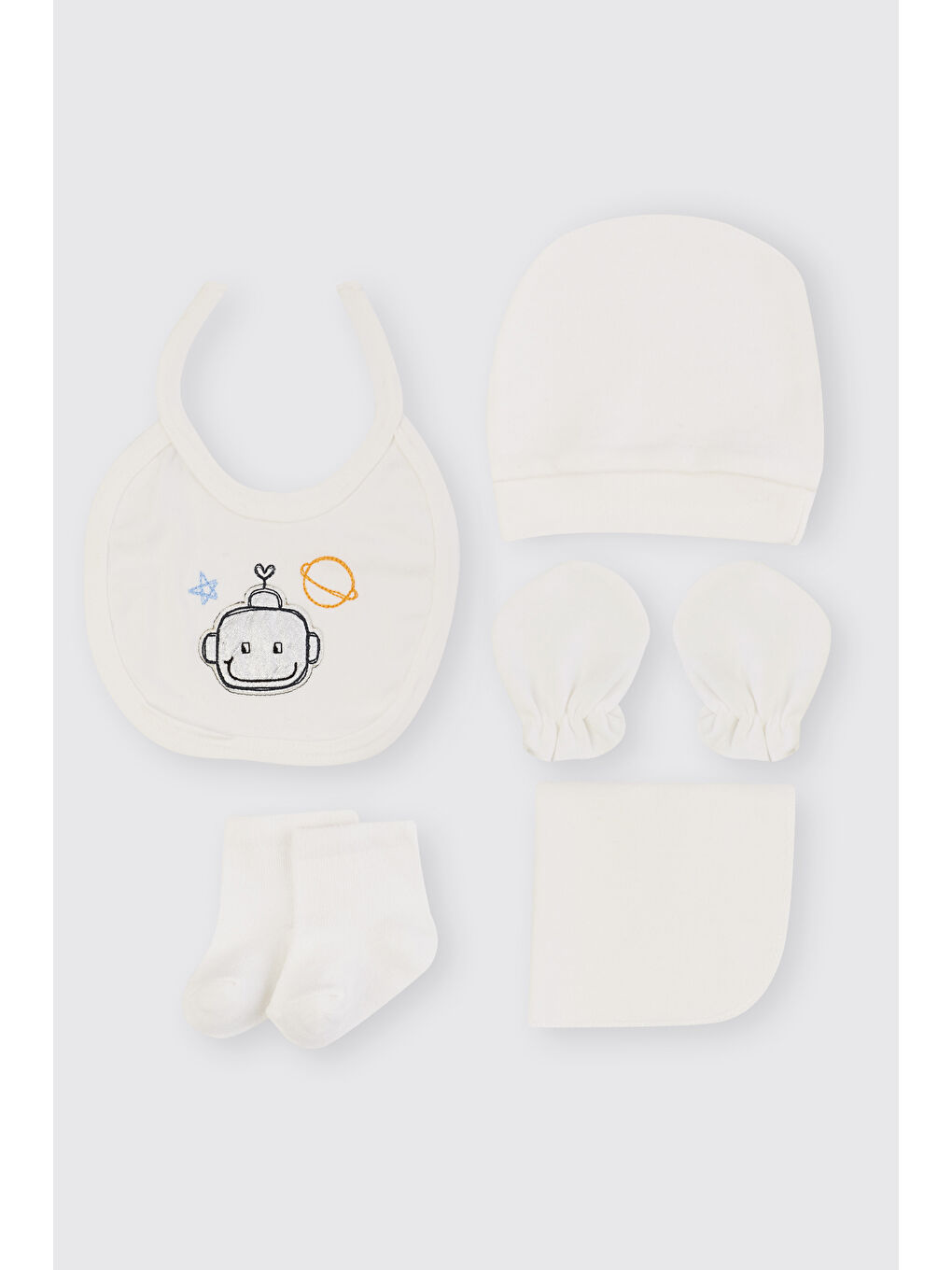 Yenidoğan Uzay Temalı Ekru 10'lu Hastane Çıkış Seti-2