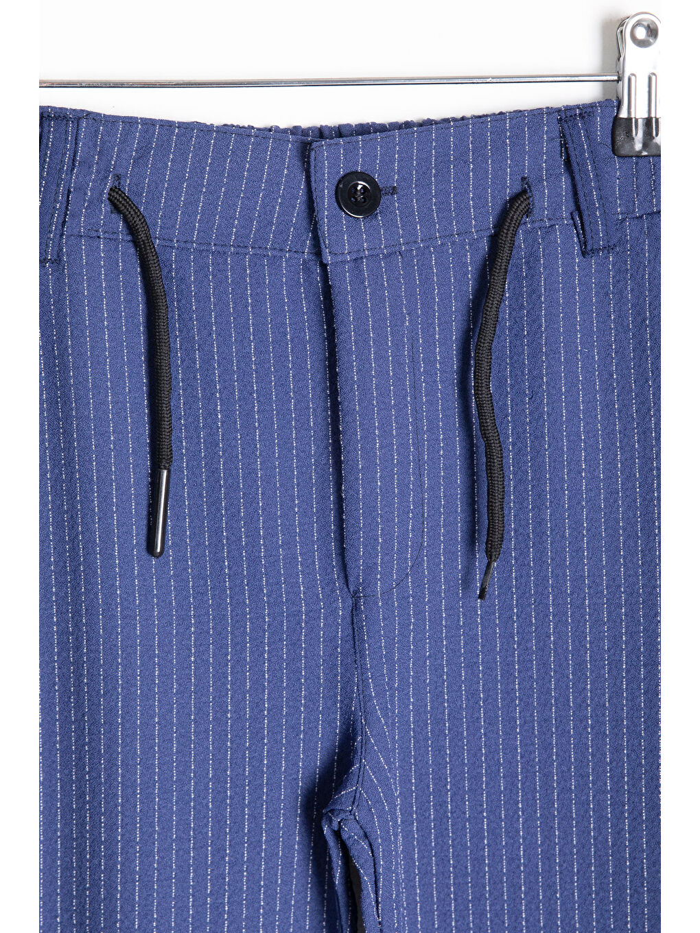 Mavi Erkek Çocuk Çizgili Duble Paça Gofre Kumaş Pantolon 21051-1