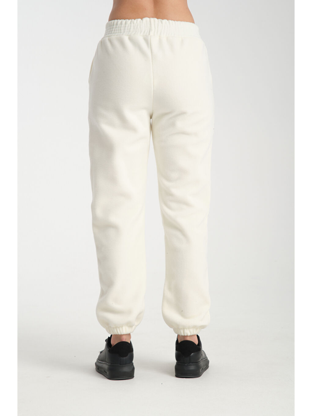 Ekru Paça Lastikli Polar Eşofman 0017-3