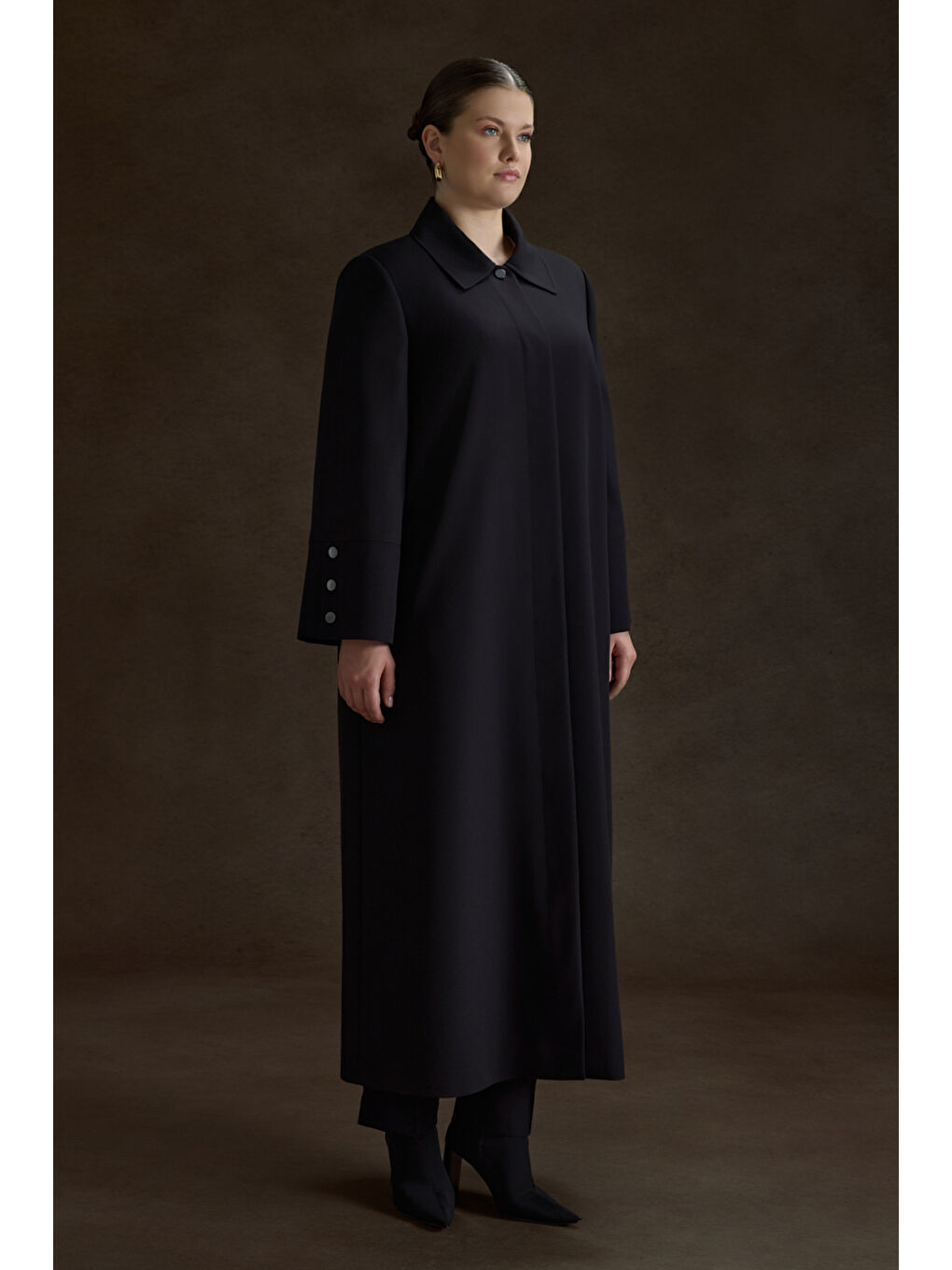 Siyah Dokuma Pardösü-2