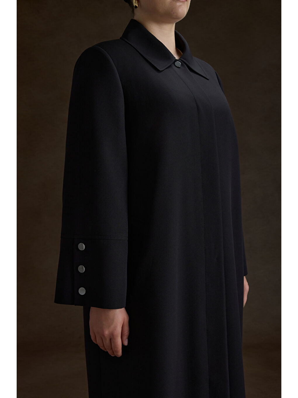 Siyah Dokuma Pardösü-4