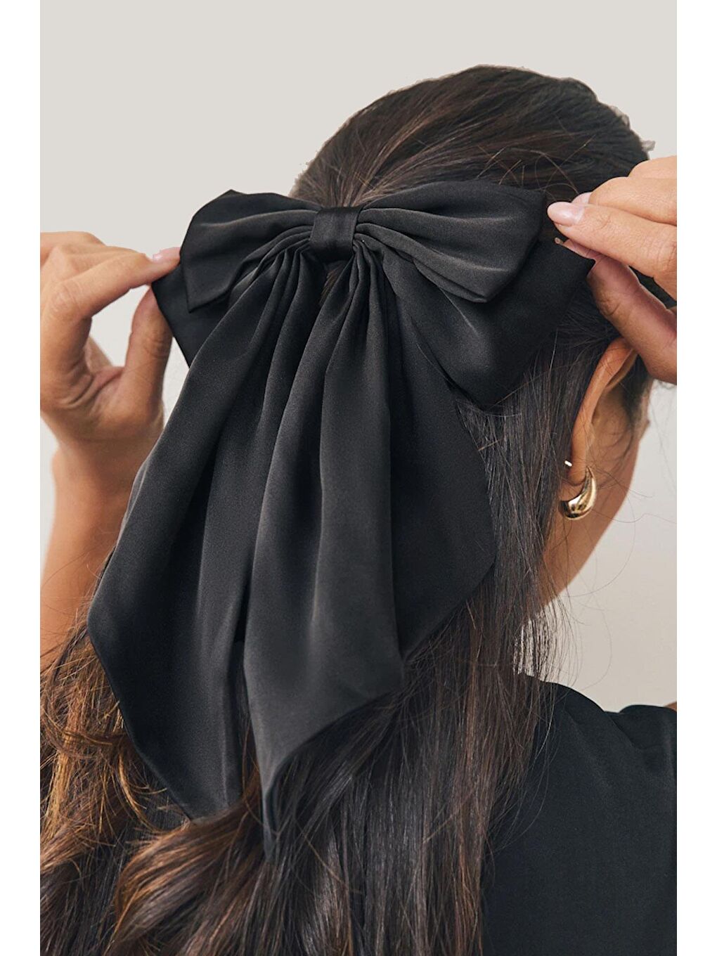 Siyah Uzun Fularlı Fiyonk Otomatik Fiyonk Toka-1