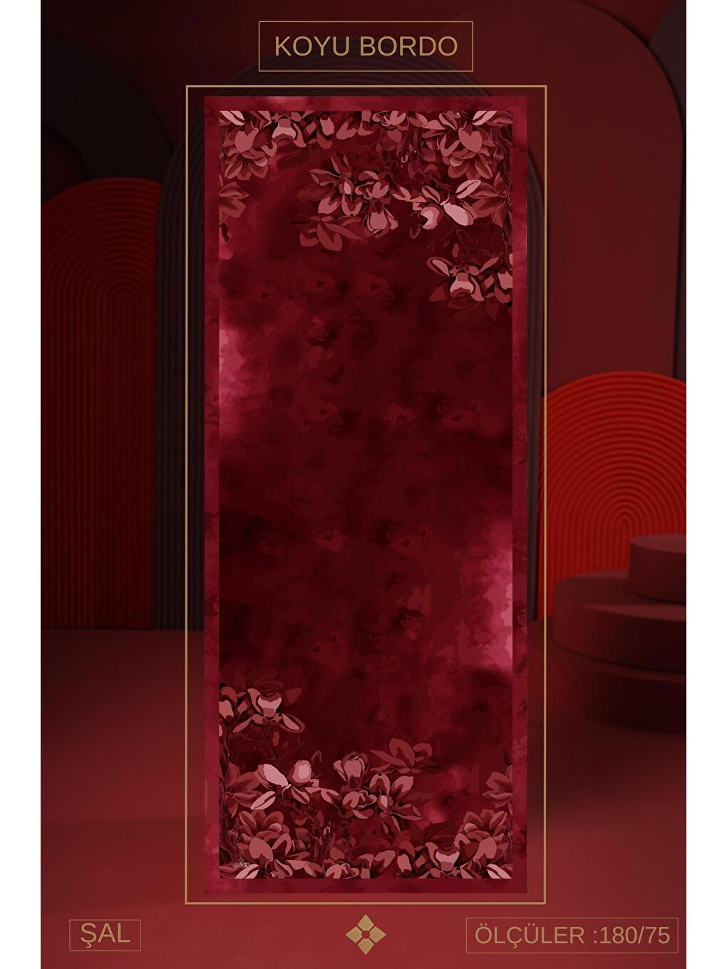 Bordo Kadın Imerion Soft Şal-1