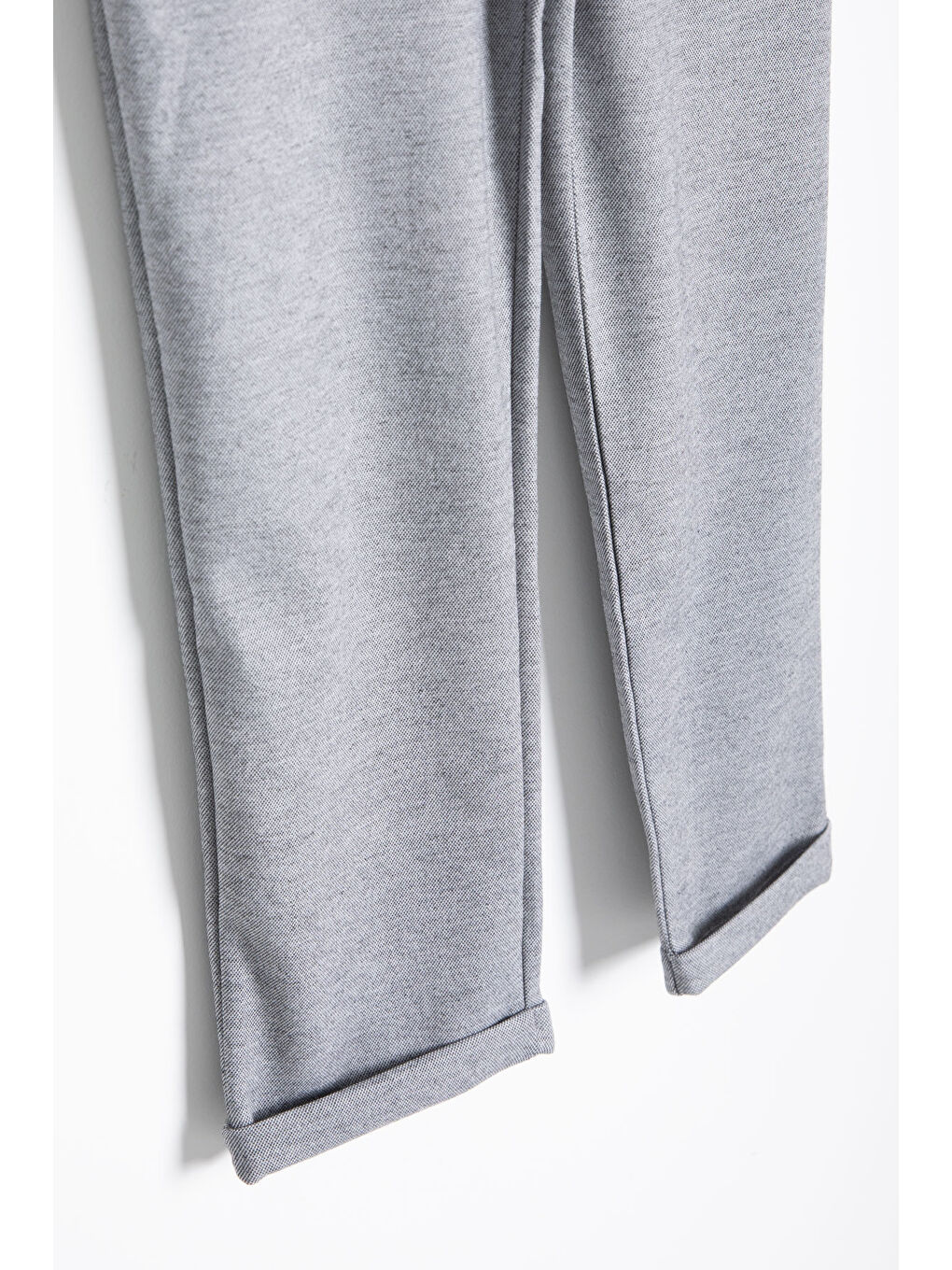 Gri Beli Bağcıklı Duble Paça Erkek Çocuk Jogger Kumaş Pantolon 20746-2