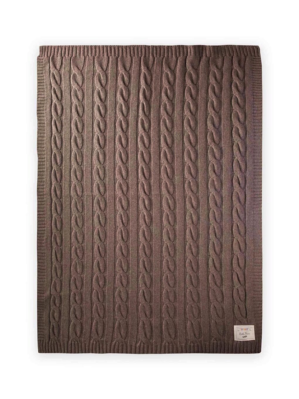 Bej Saç Örgü Triko Battaniye 80X100 Cm (+/-5 Cm) Vizon-1