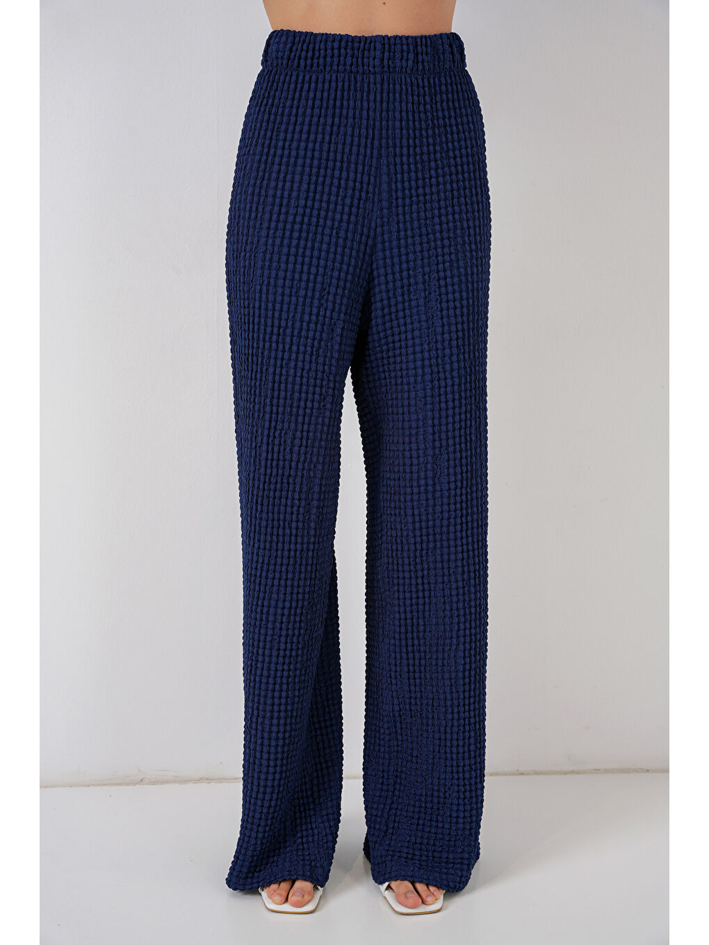 Kadın Örme Bluz Pantolon İkili Takım 30052 - Lacivert-3